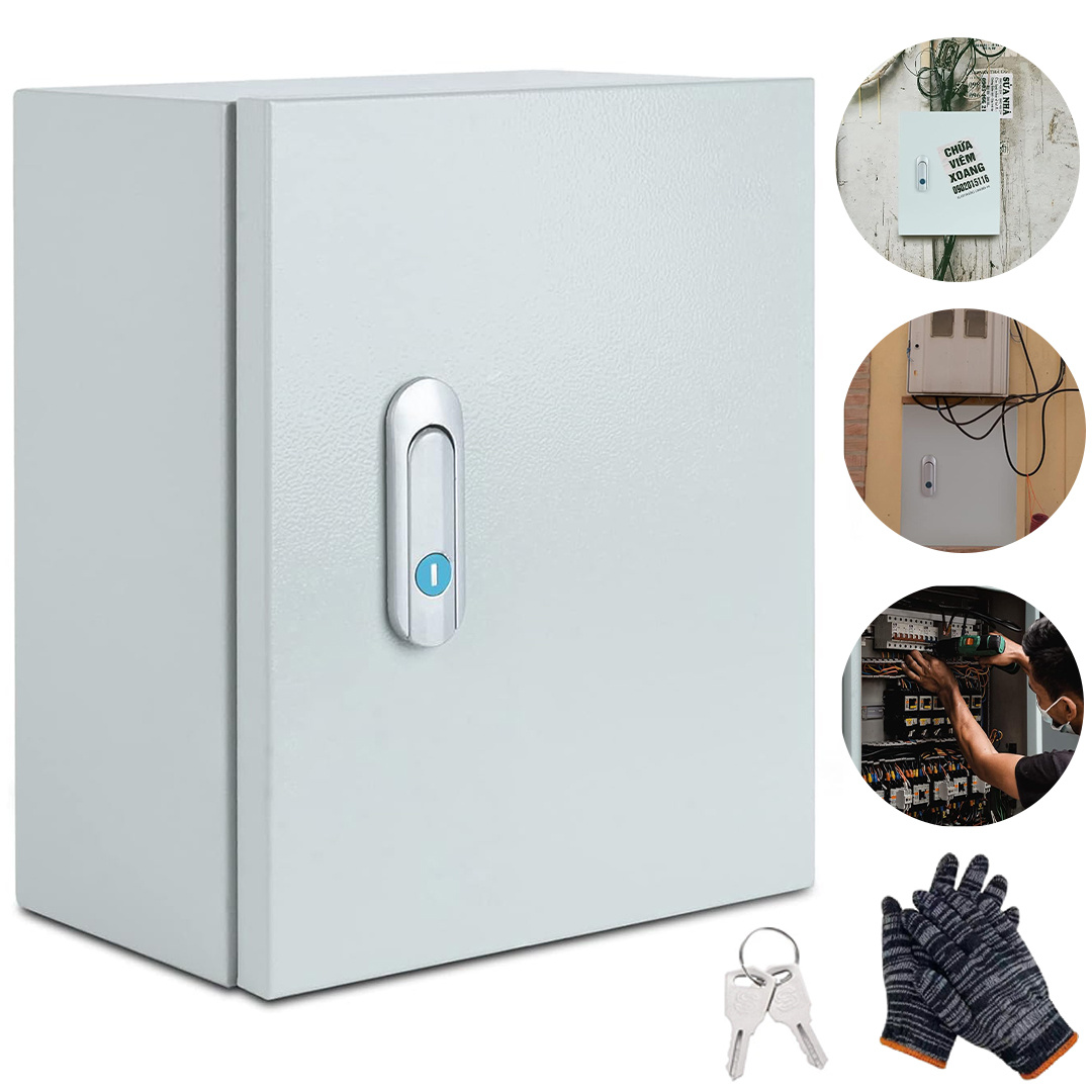 lockable meter box electrical junction box heavy duty galvanized steel cabinet with lockable door multi size foundation box suitable for home industrial commercial use silver electrical panel for meters wiring equipment
