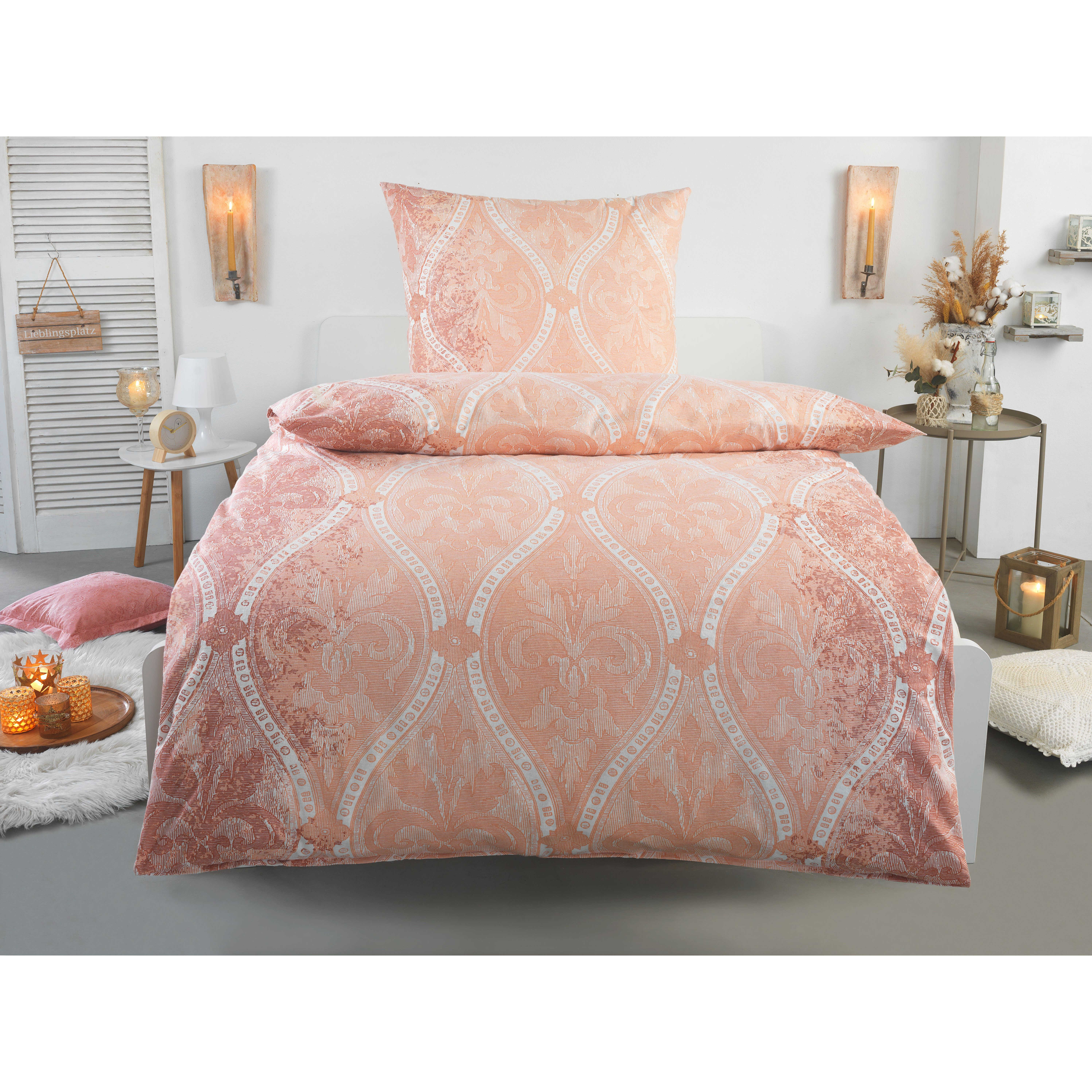 Winter Bedding Set 1x 135x200 + 1x 80x80 Cm Cotton Fine Flannel Warming With Zipper