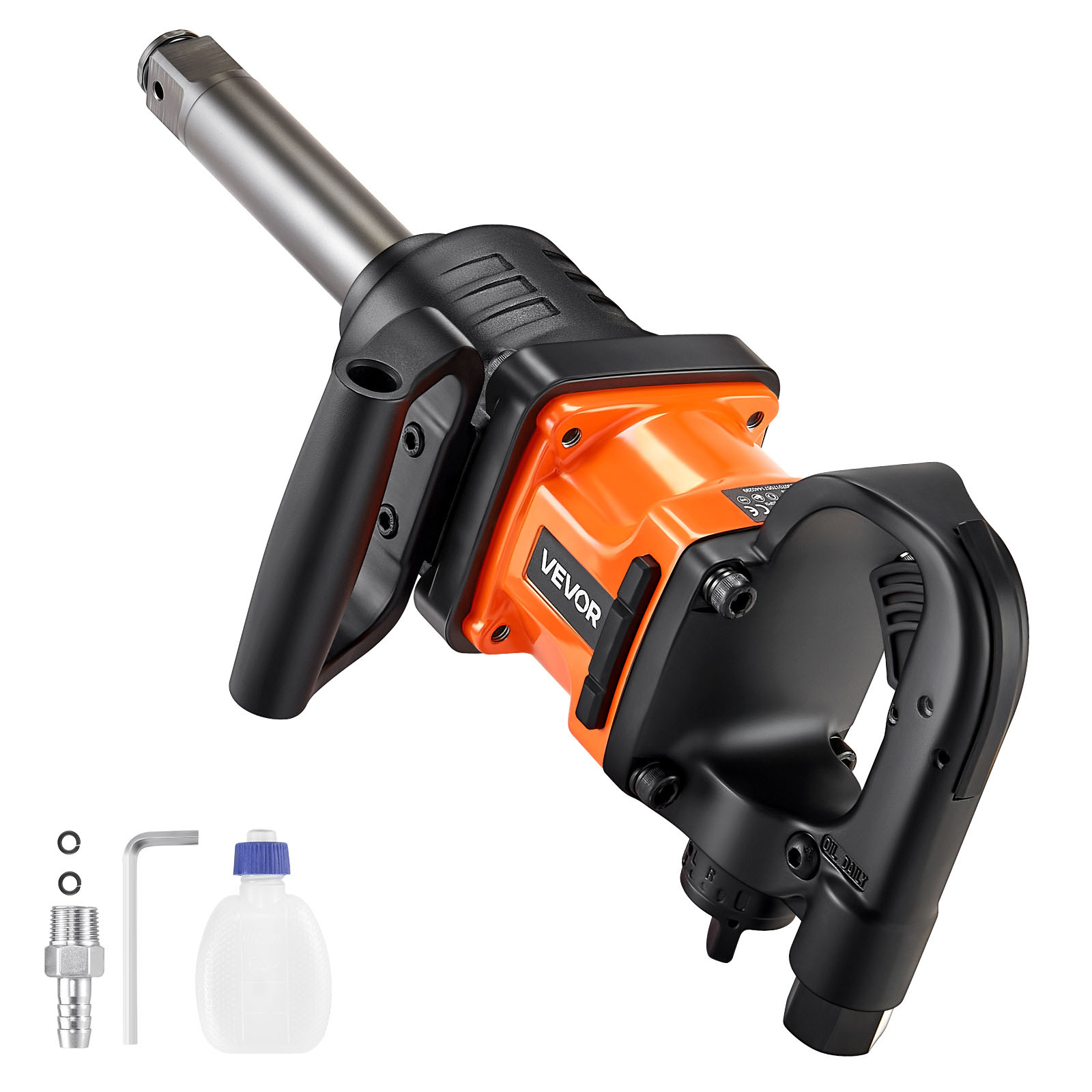 Vevor 1-inch Air Impact Wrench, Up To 2400n.-busting Torque, 6000rpm 6-speed Pneumatic Impact Gun With 152.4mm Extended Anvil For Heavy-duty Trucks, Buses, Agricultural Machinery