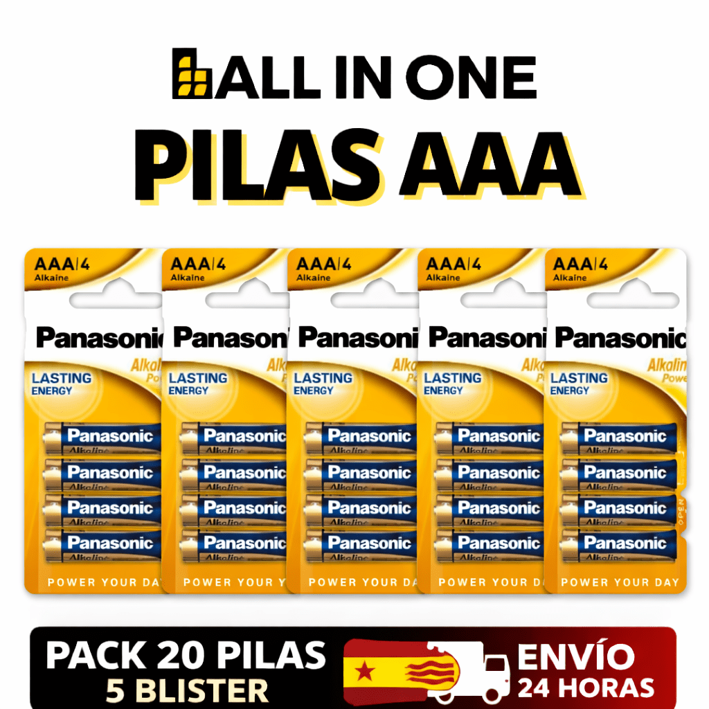 TEMU de 5 blister de pilas AAA, total 20 baterias nuevas, emblistadas de forma individual para su conservación.