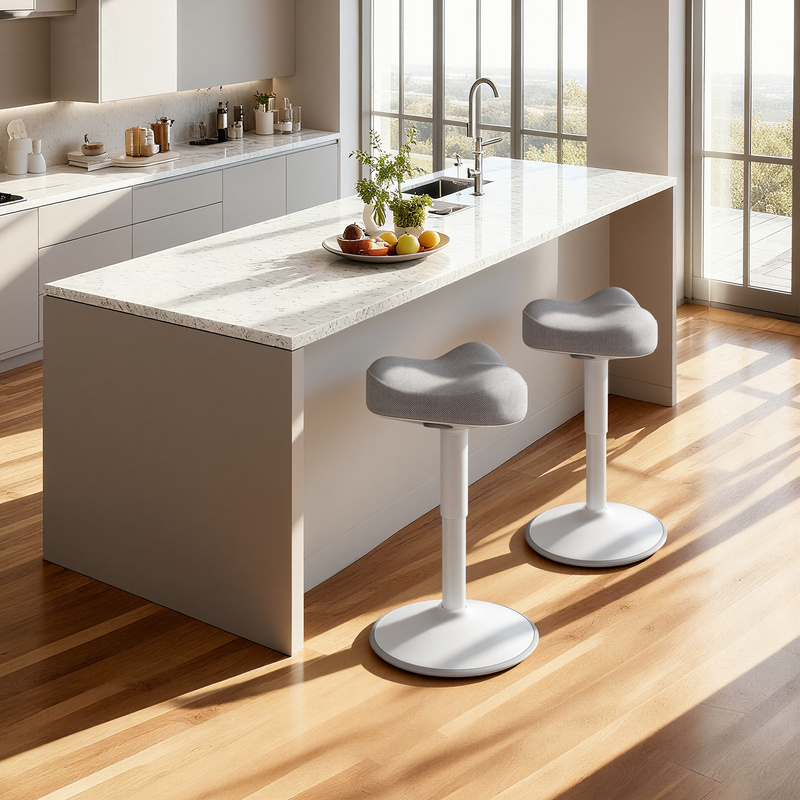 Standing Stool With Rocking Effect, Height-adjustable Stool, -shaped Seat