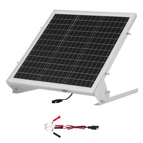 20w 12v solar battery trickle charger maintainer solar panel battery charger with built in mppt controller adjustable mount bracket for rv trailer house roof