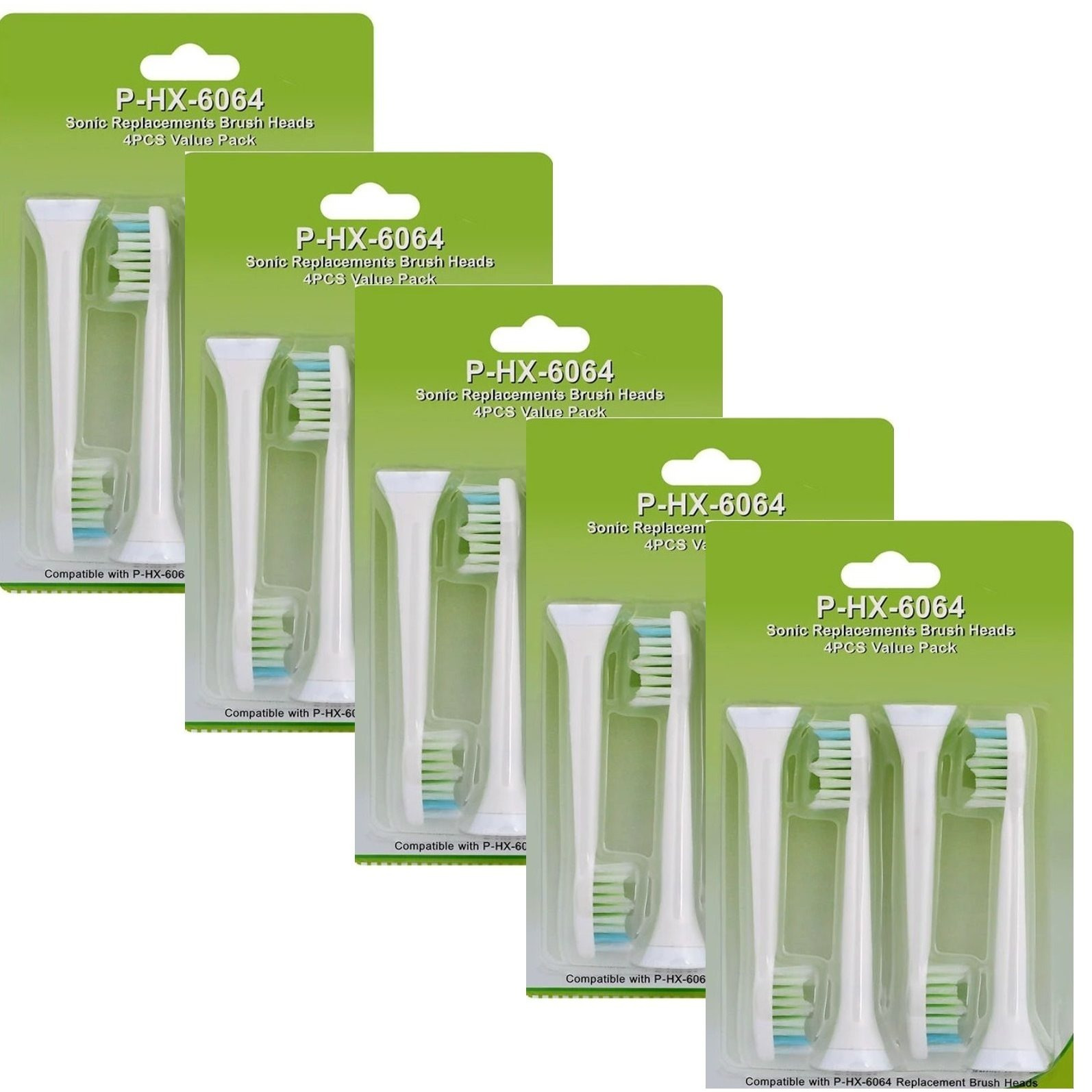 Image of 20pcs Of P-hx-6064 Replacement Toothbrush Heads, Forsonicare Electric Toothbrush, Compatible Withsonicare Toothbrush, Has Soft Bristles.