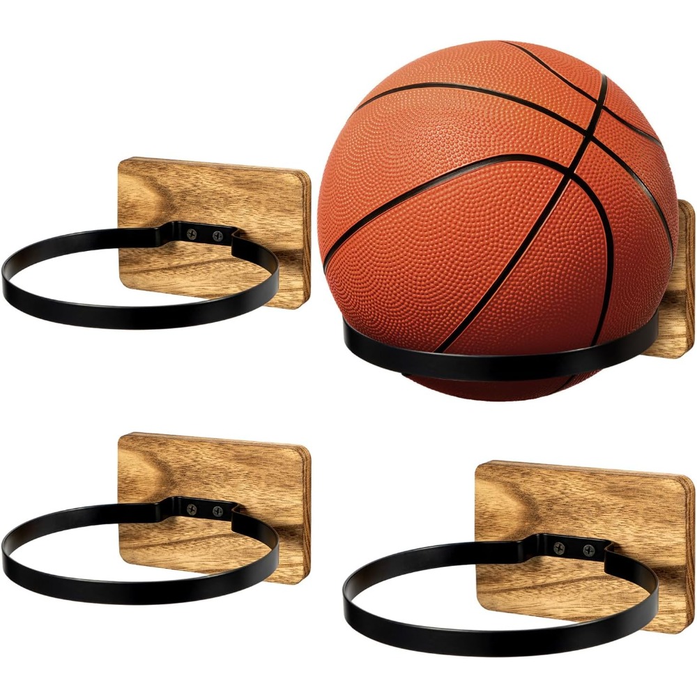 4Pcs Basketball Rack Ball Storage Holder Wall Mount Display