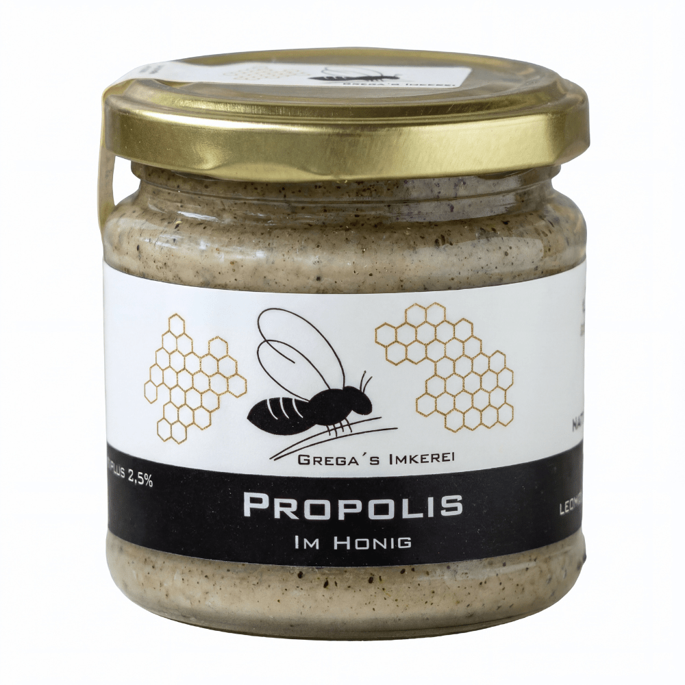Image of Propolis In Honey 250 G Directly From The Beekeeper With Propolis | Creamy & Herbal | Handmade From Family Beekeeping Nrw