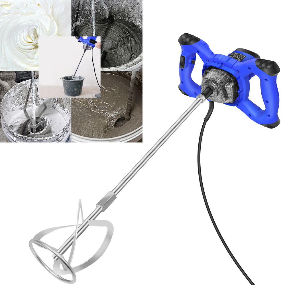 E-shop 2600W Rührwerk betonrührer Handrührwerk, 0-1700U/min, Stablänge: 600mm, Rühreraufnahme: M14, Rührkorb Farb-Mörtelrührer Ø 120mm,