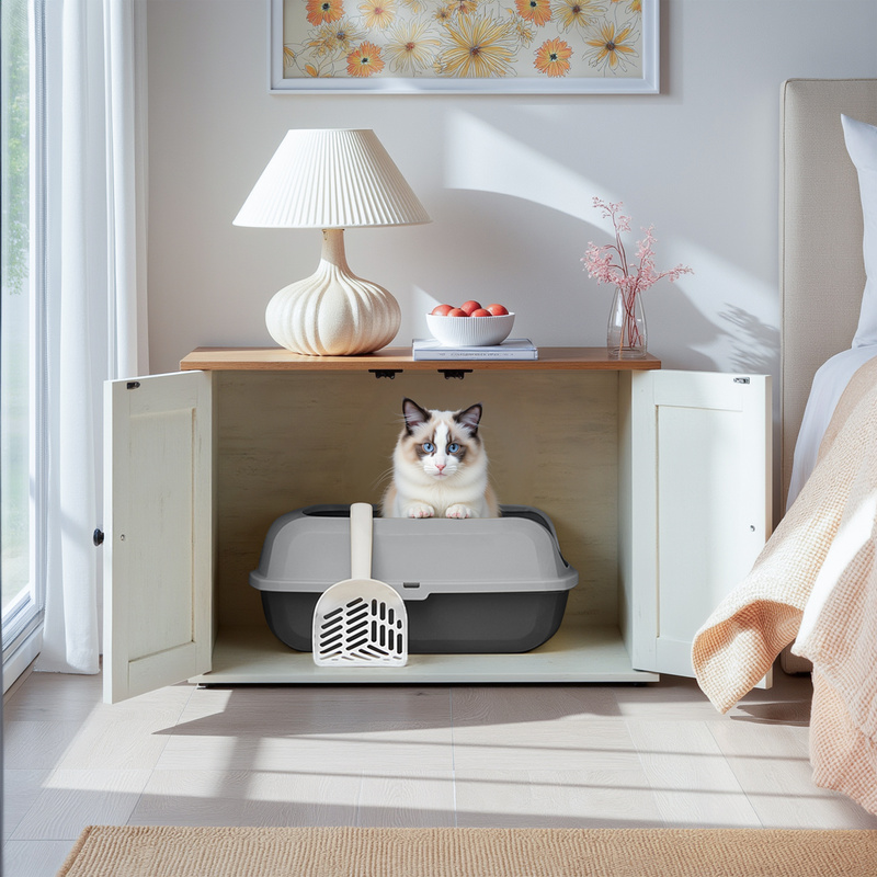Litter Box With High , Xl, Toilet, With Scoop, For Kittens And Large Cats