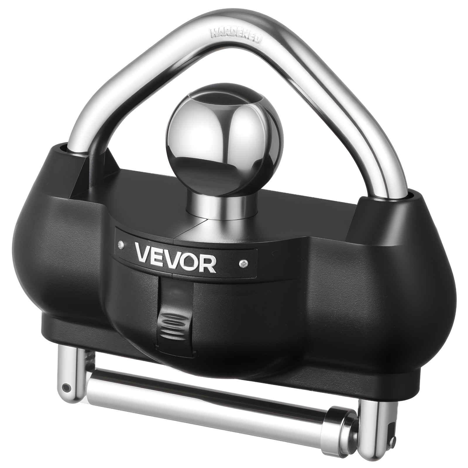 Image of Vevor Trailer Hitch Lock, Fits For 46 Mm, 50.8 Mm, 58.7 Mm Couplers, Heavy-duty Anti-theft Trailer Ball Lock With 3 Keys, Prying-resistant, Adjustable Height Design For Rvs, Boats, Trailers, Black