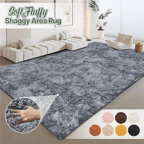 1pc ultra soft shaggy rug non slip polyester area mat pet friendly floor mat area rug for living room washable decoration