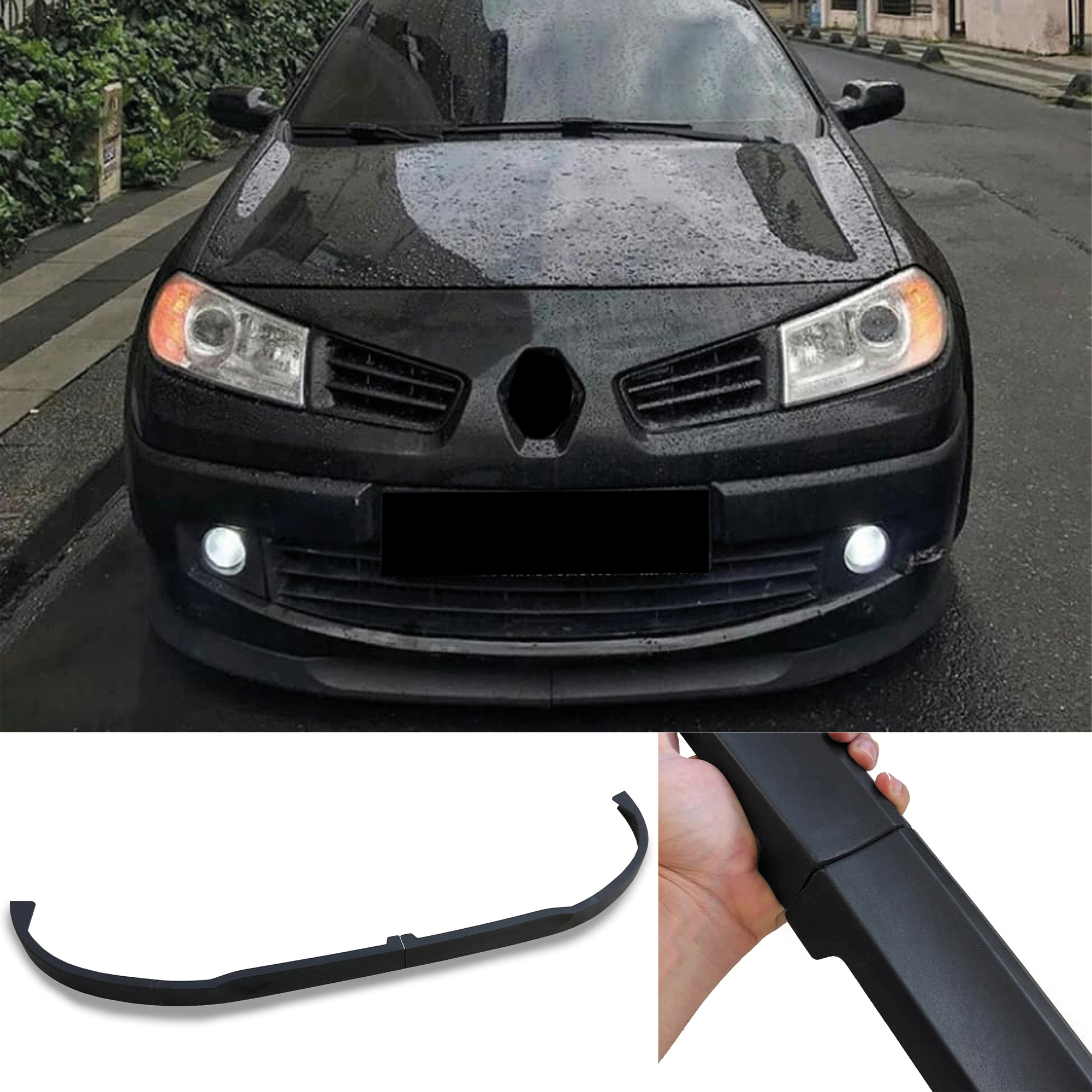 TEMU Front Bumper Lip Wrap For Renault Megane 2 H 2pcs All Car Adjustable Universal Car Tuning