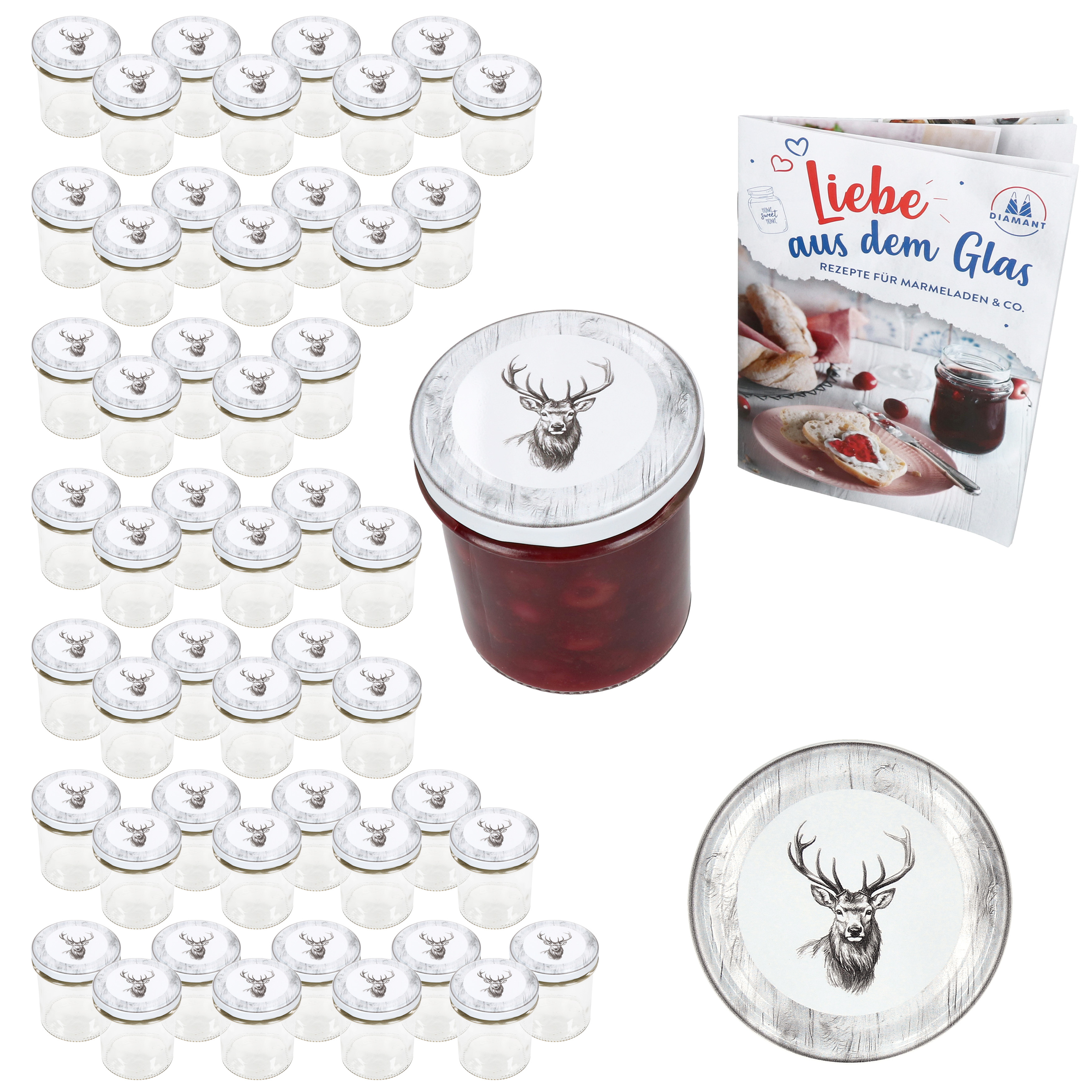 50-piece Set 350ml Fall Jar Jar + To Lid 82 Hirsch + Booklet
