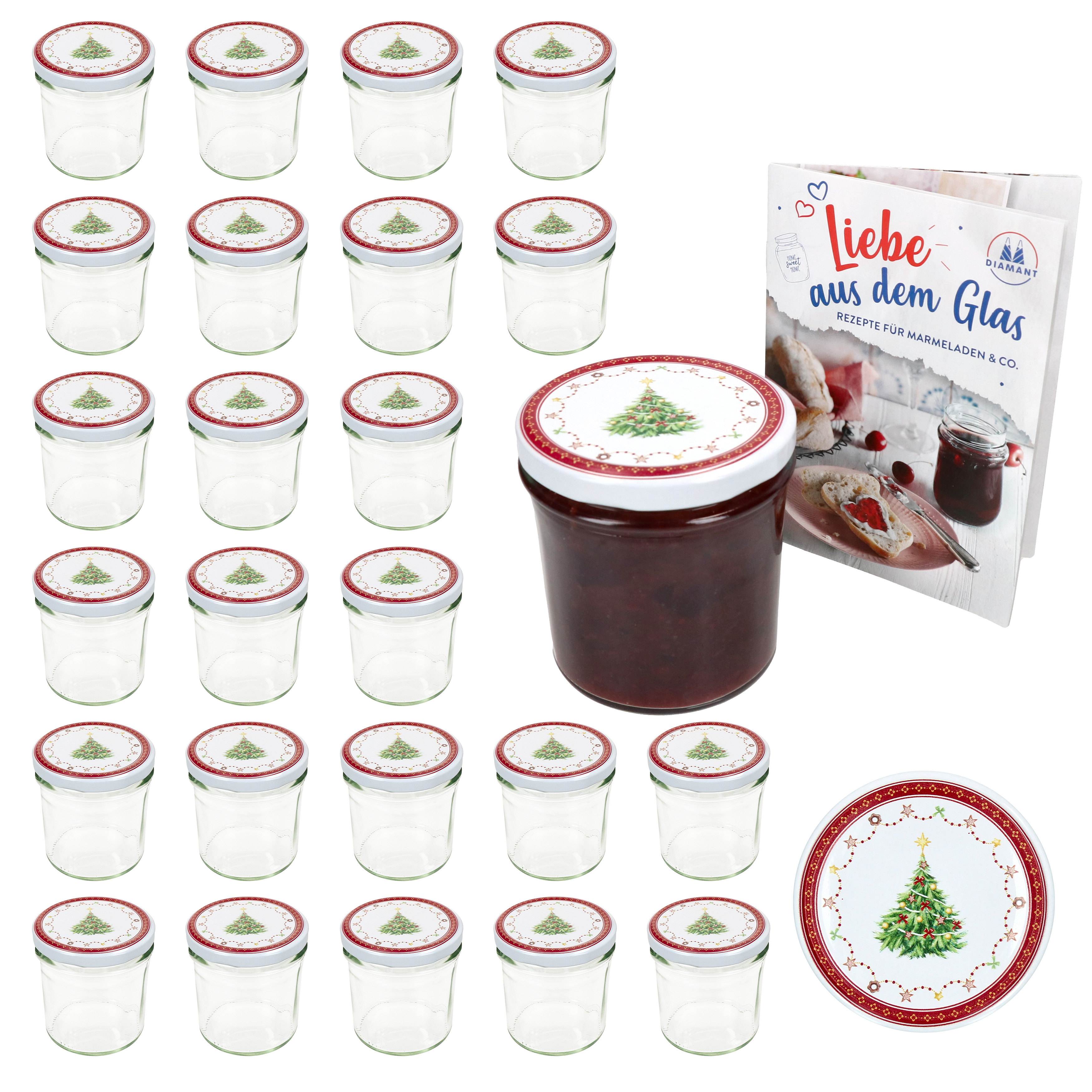 Image of 25-piece Set Of 350ml Mason Jars With To Lids, 82 Design, Includes Notebook