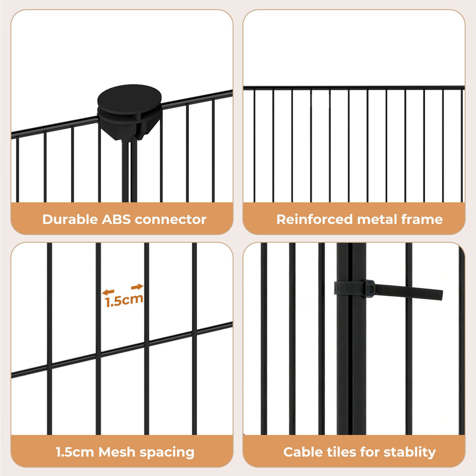 Skylos 24-Panel Pet Playpen with Climbing Ladder for Small Animals