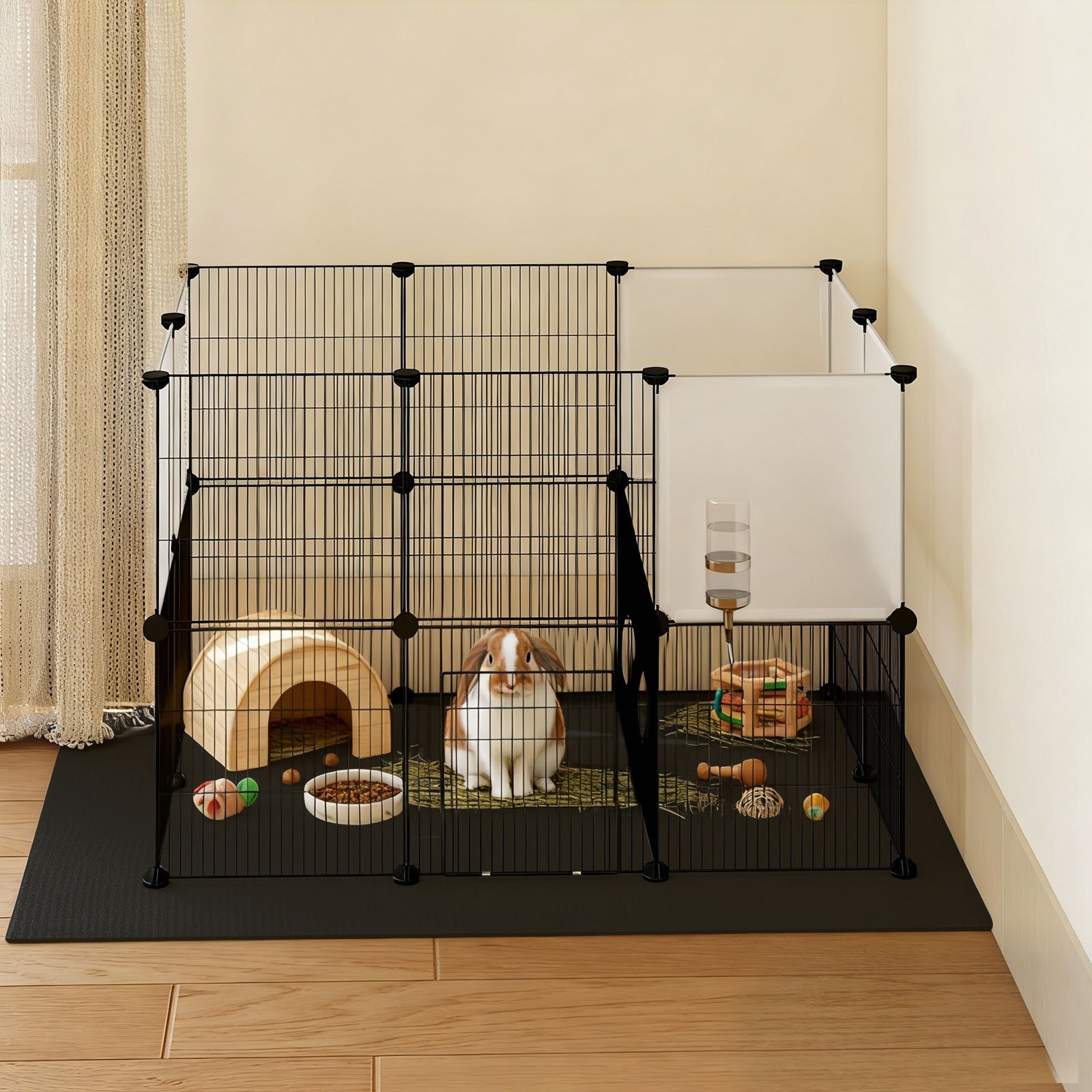 Skylos 24-Panel Pet Playpen with Climbing Ladder for Small Animals