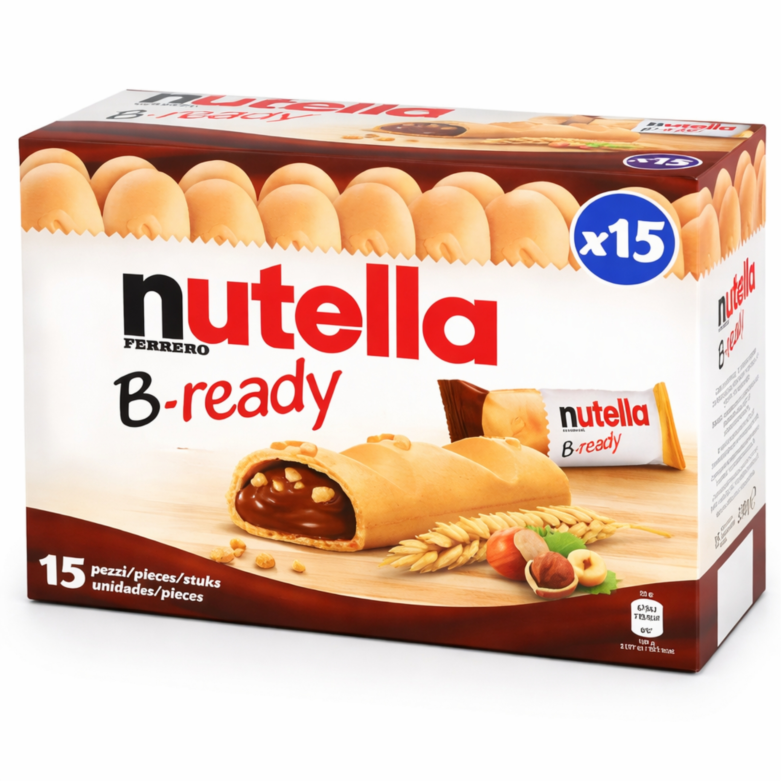 Nutella B-ready - Pack Of 15 Units (330 G) | Crunchy Wafer With Hazelnut And Cocoa Cream