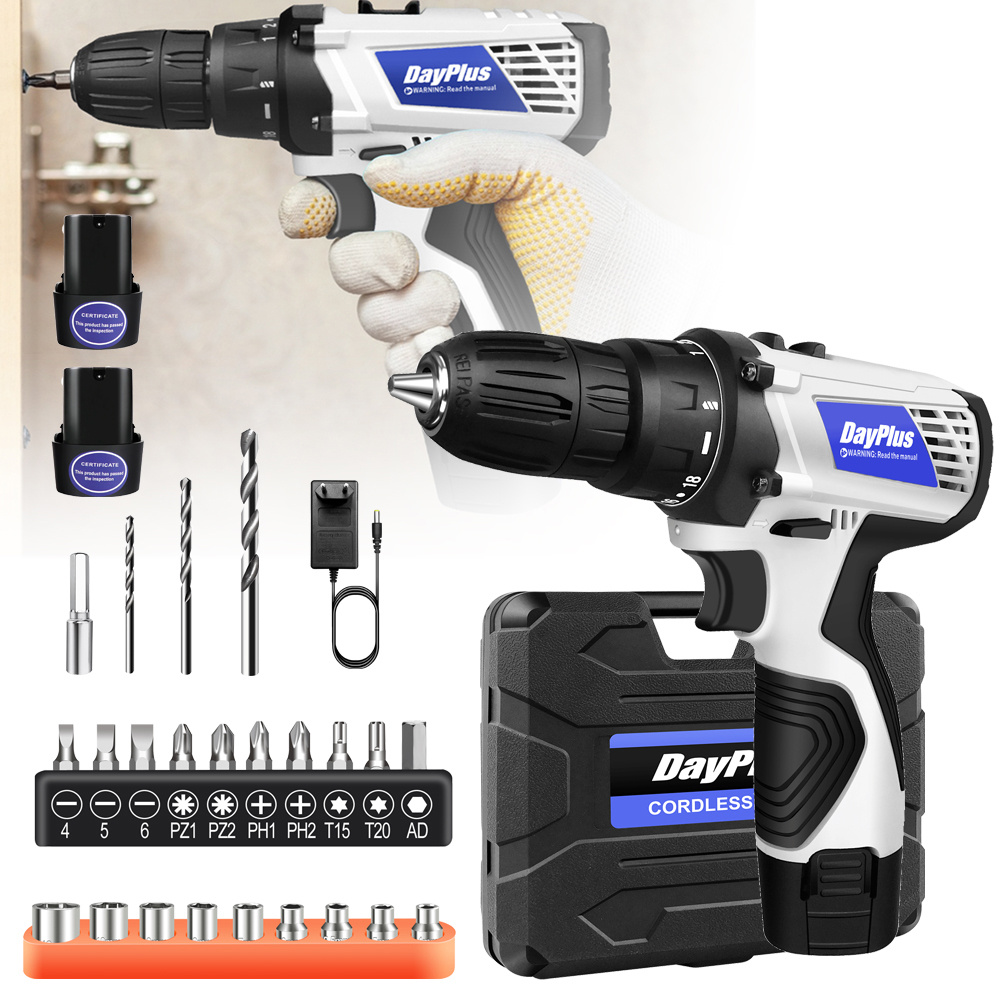 E-shop 16.8V Akkuschrauber Set Akku-Bohrschrauber Akkubohrer mit 1,5Ah Akku, LED Licht, 2 Geschwindigkeitsstufen, 25+1 Drehmomentstufen, 45Nm Akku