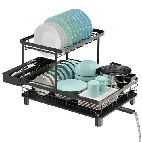 dish drainer dish rack dish drainers dish drainer rack 2 tier dish drainer with drip tray and swivel spout dish rack with utensil holder draining board for kitchen counter