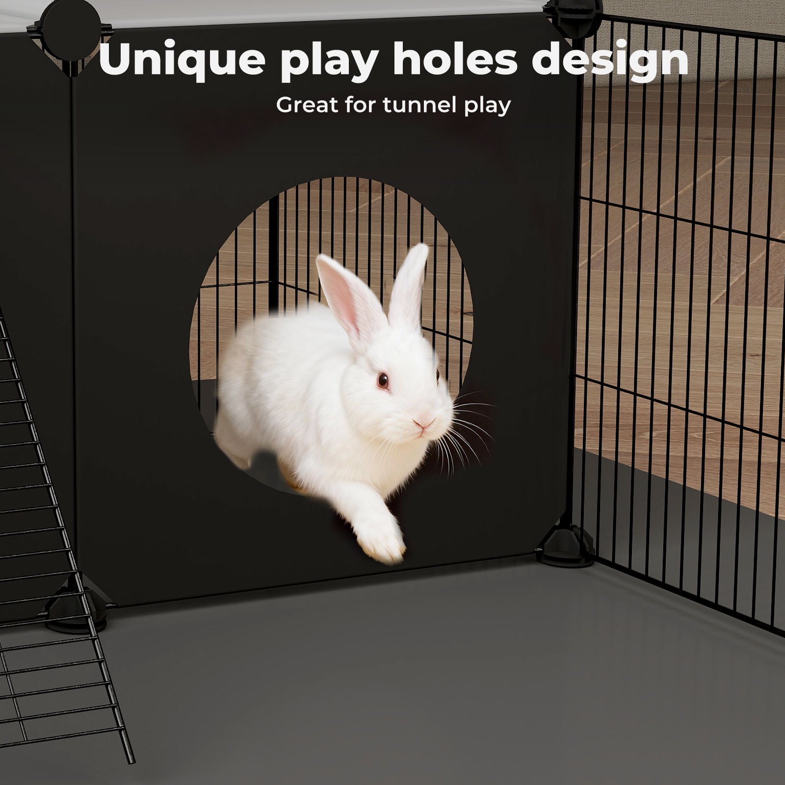 Skylos 24-Panel Pet Playpen with Climbing Ladder for Small Animals