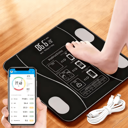 intelligente digitale personenwaage, hochpräzise digitale personenwaage mit bluetooth-app-synchronisation, misst gewicht, bmi, für den einsatz im heim-fitnessstudio, ideales fitness-geschenk