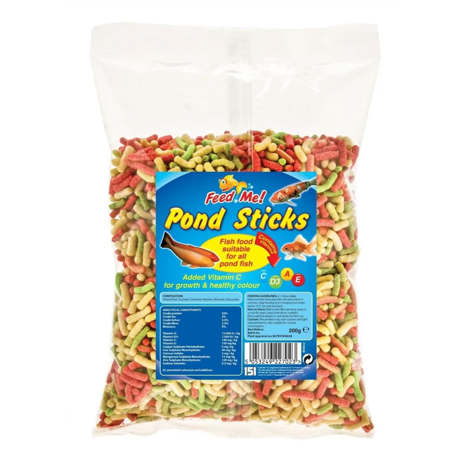 TEMU Pond Food Sticks 200g – Complete Floating Fish Food For Garden | Nutritious Mixed Feed For Goldfish, Koi & Pond Fish To Support & Color