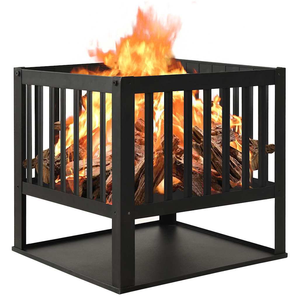 Image of Vidaxl Fire Pit Fire Bowl Fire Basket Patio Fire Terrace Oven Bbq Patio Outdoor 40x40x40cm Steel