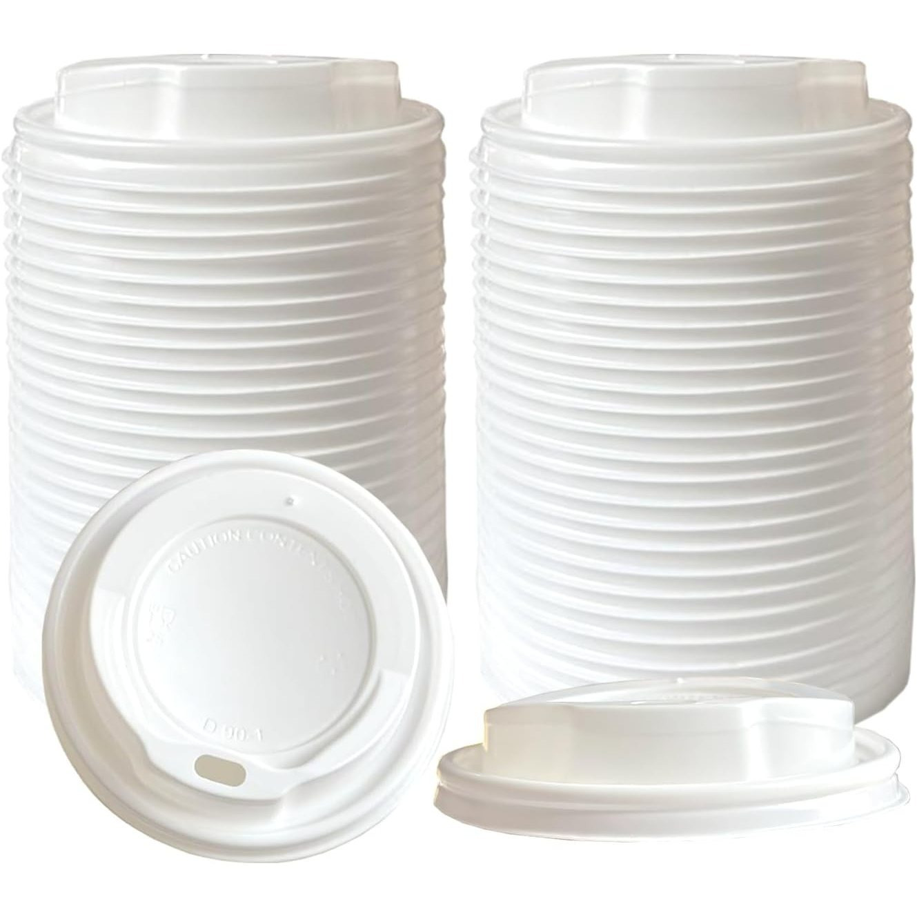 TEMU 100pcs White Disposable Coffee Cup Lids 8oz (80mm) Leak-proof Sip-through Lids For Hot Drinks, Cafe & Office Use