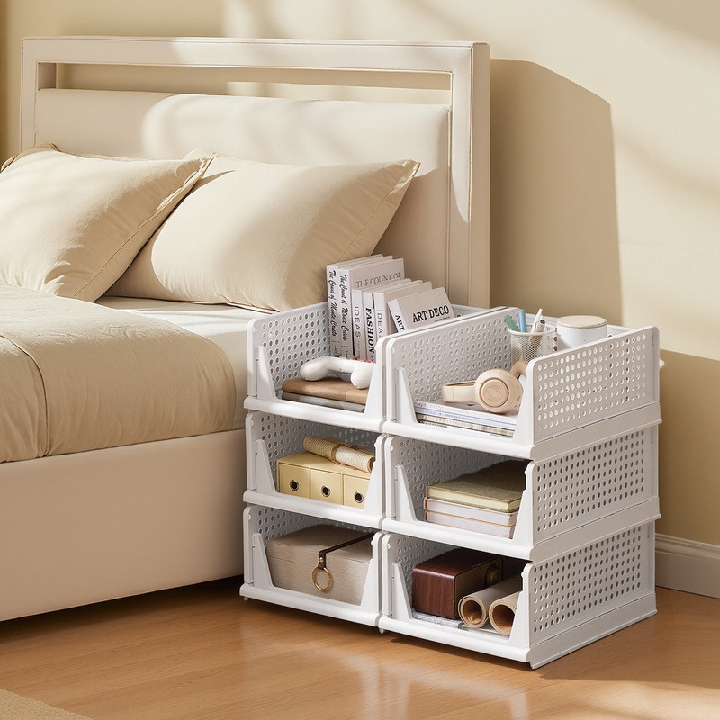 6-Piece Stackable Storage Basket Set for Organising