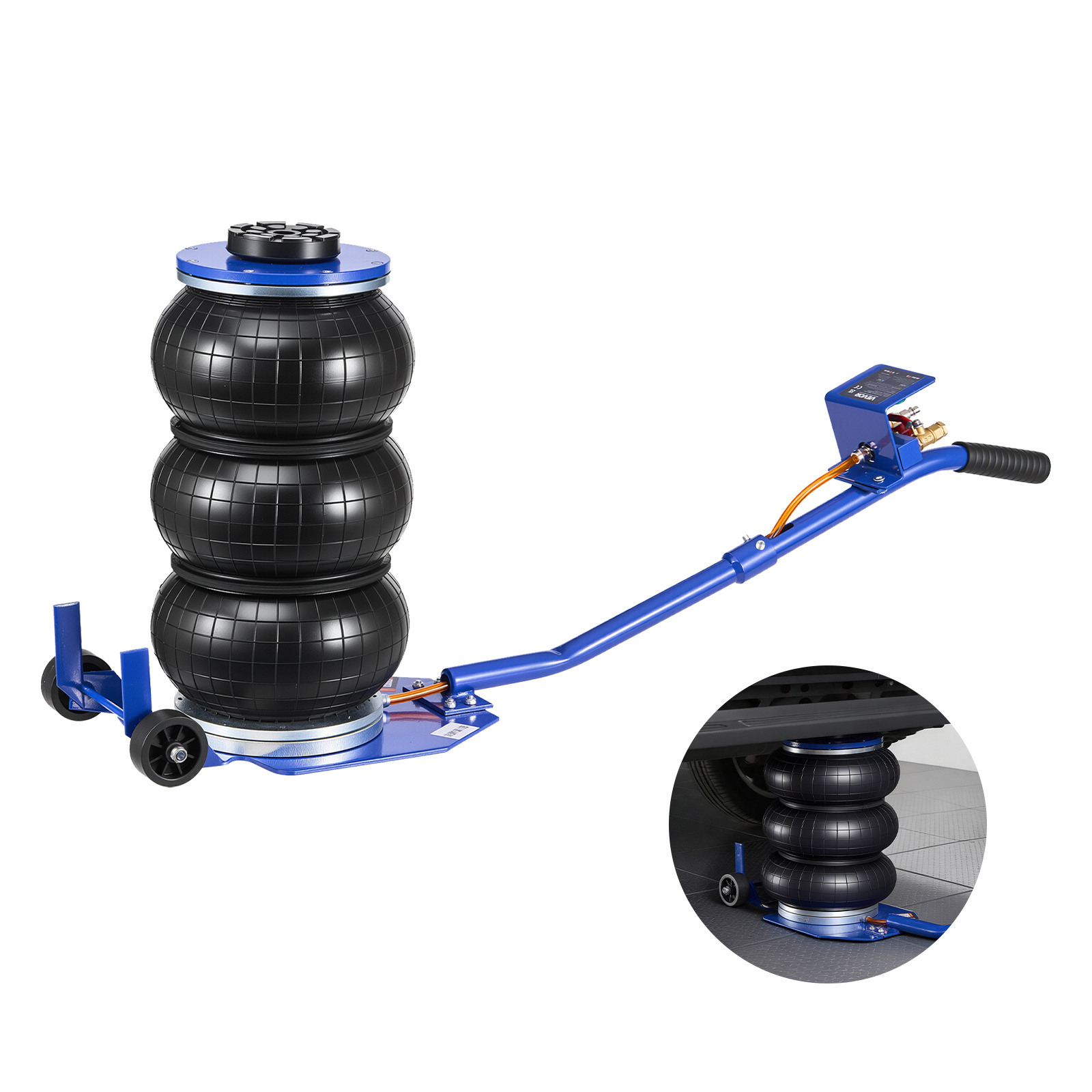 Vevor Air Jack, 3 Ton Air Jack, Airbag With 6 Steel Pipes, Lift Up To 450 Mm, 1-6 Lifting Pneumatic With Long Handle & Rubber Pad For Cars, Suvs, Pickup Trucks Repair, Garages