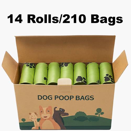 dog bags 210 count leak proof dog waste bags with paw print design 14 rolls durable plastic bags for pet outdoor use for christmas dog waste high quality disposal bags