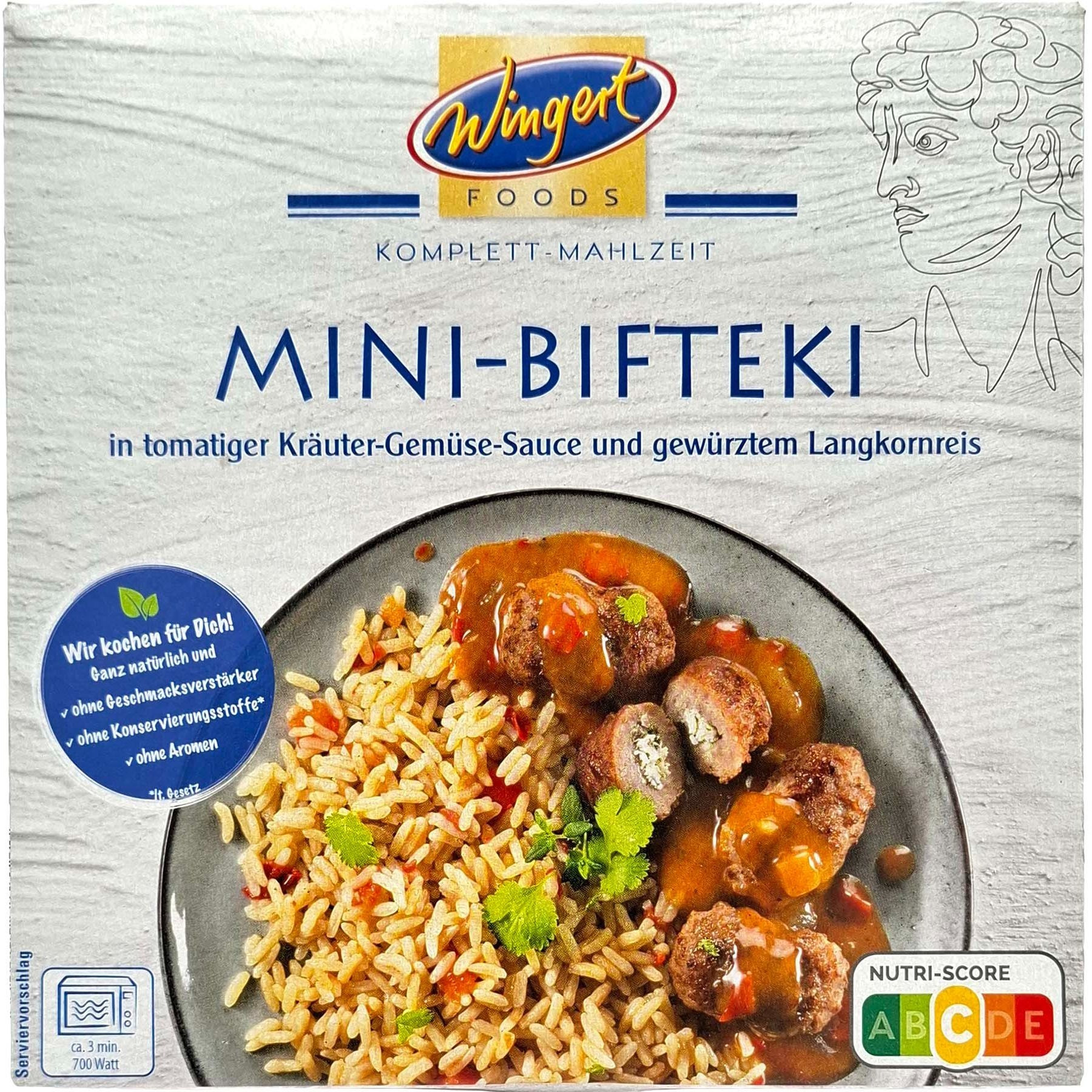 Image of Wingert Mini Steak With Long Grain Rice, Greek Seasoning, 6 X 375g