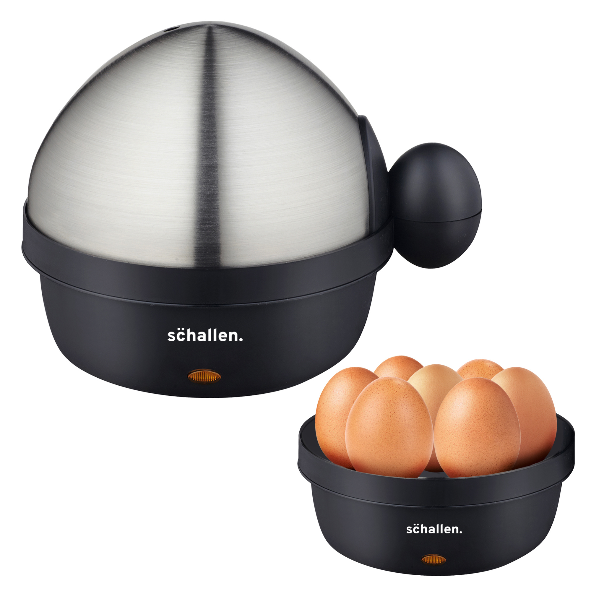 TEMU Schallen Electric Egg Cooker Boiler & Poacher | Poached, Boiled, Eggs | To 7 Eggs | Stainless Steel Steamer, Egg Maker Machine | Durable Kitchen
