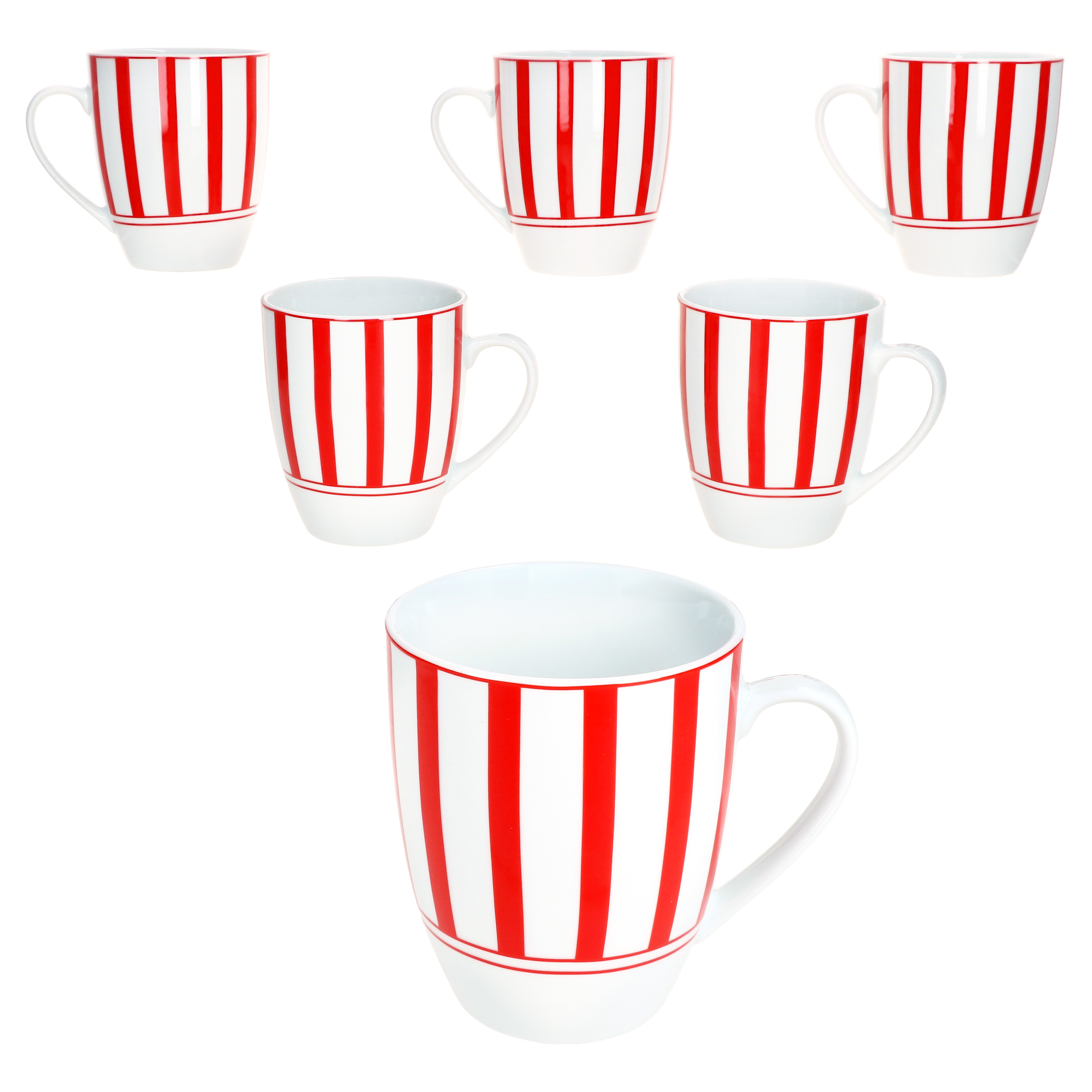 Split Stripe 6pcs Set Coffee Cups 300ml Porcelain Cup 6 . Tea Striped