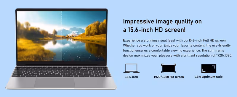 15 6 inch laptop n95 notebook 16gb ddr4 512gb ssd fingerprint unlock backlit keyboard 1920x1080 screen mutiful interface conpatible study and entertainment details 2