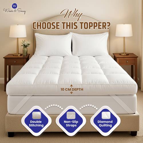 10cm thick mattress topper ultra soft anti shift weight distribution for single super king size beds grey hypoallergenic machine washable
