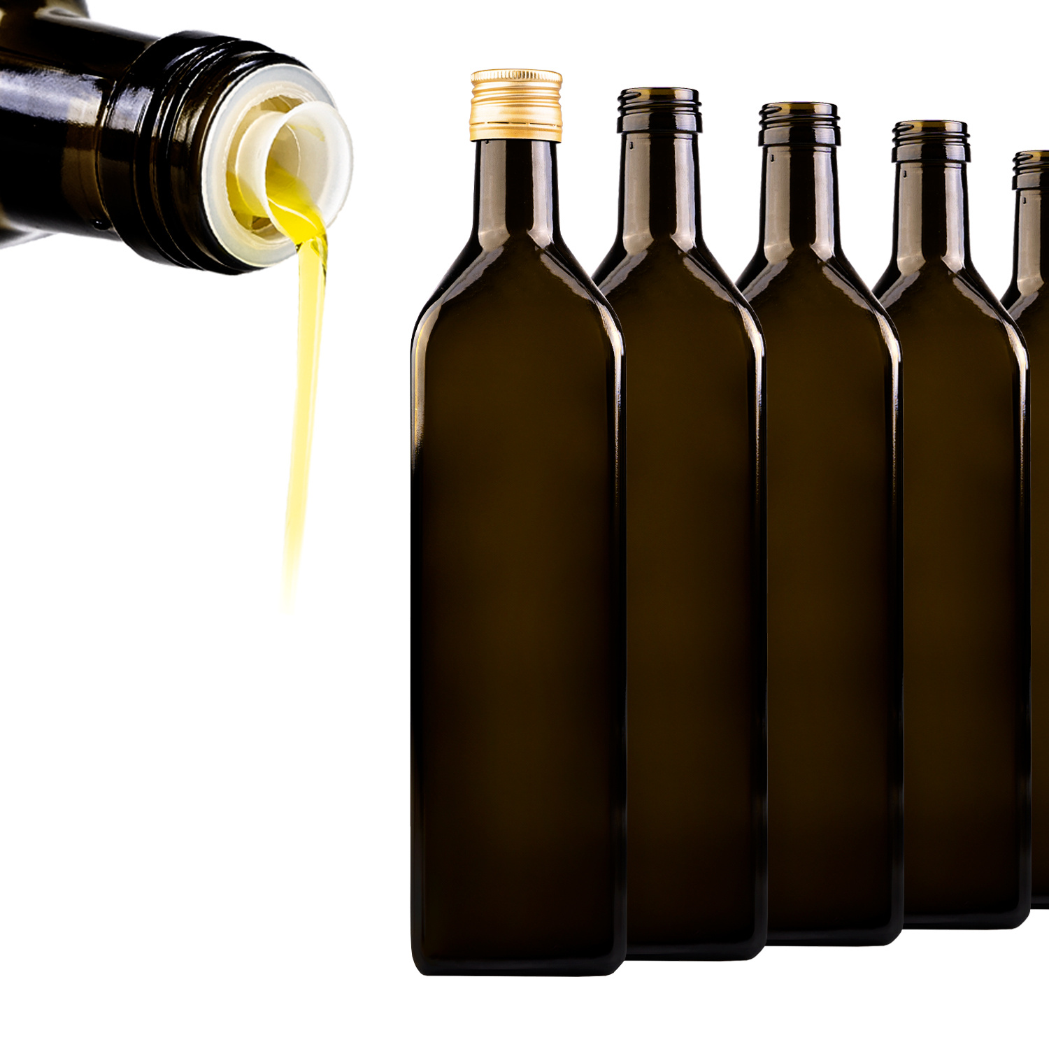 TEMU Bouteille avec distributeur de 1 L pour huile d'olive, vinaigre de vin et autres assaisonnements.