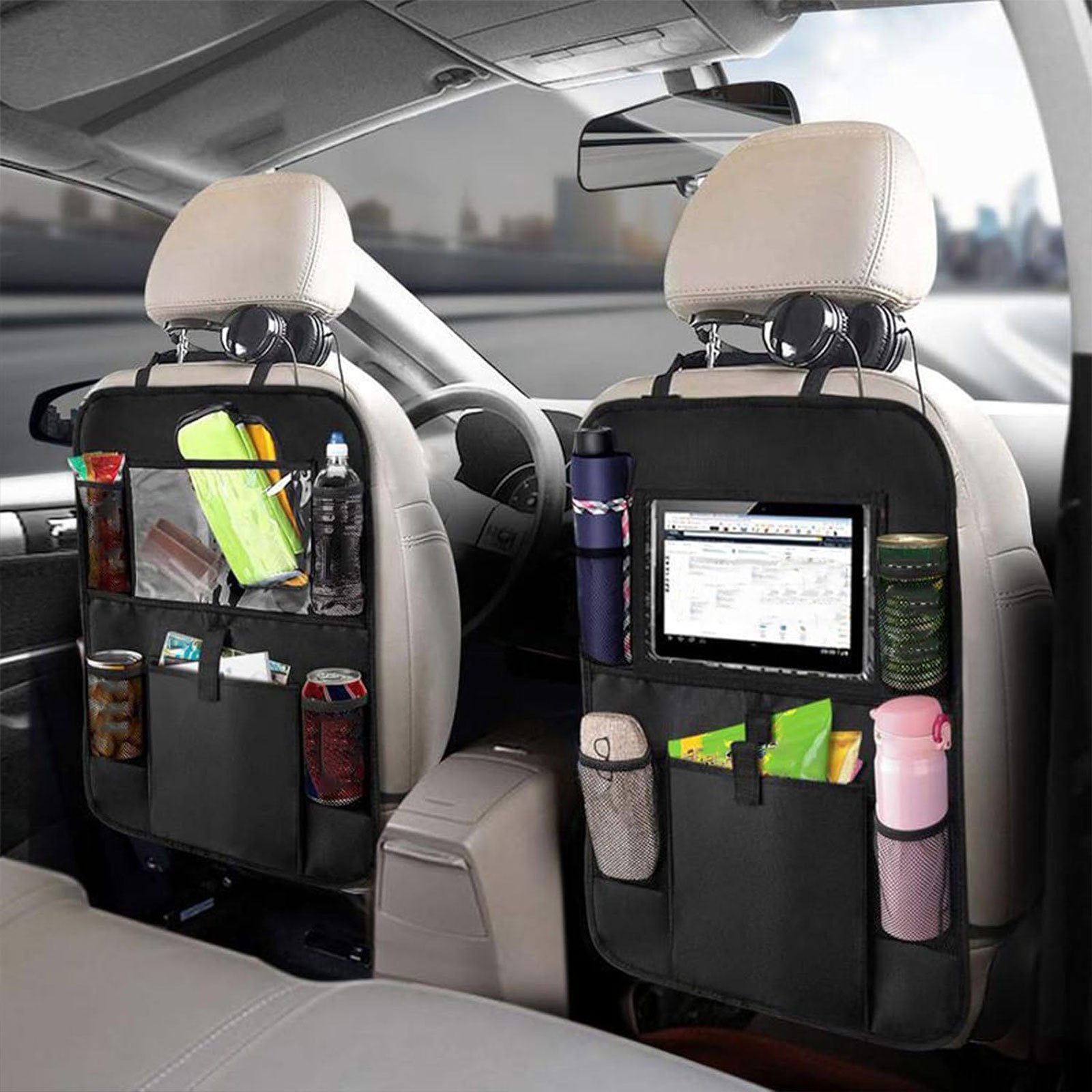 TEMU Organizador de Asiento de Coche, Bolsa de Almacenamiento Multifuncional, Organizador Trasero para Niños, Gran Capacidad y Colgante para el