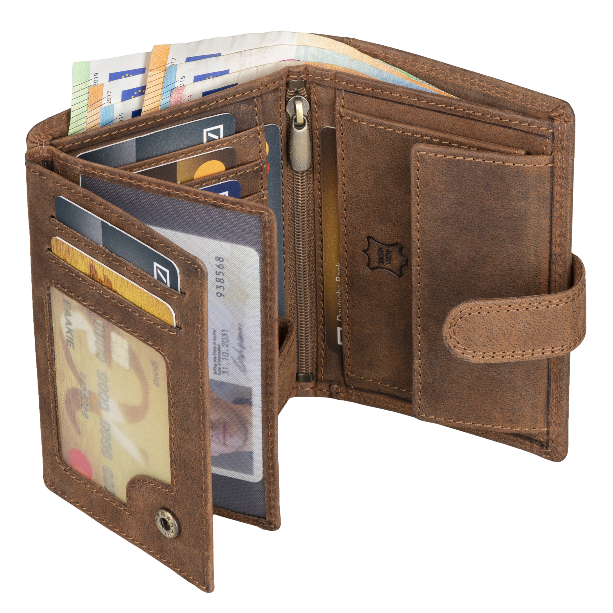 Men's Leather Wallet Rfid Tall Format Leather Wallet Tan