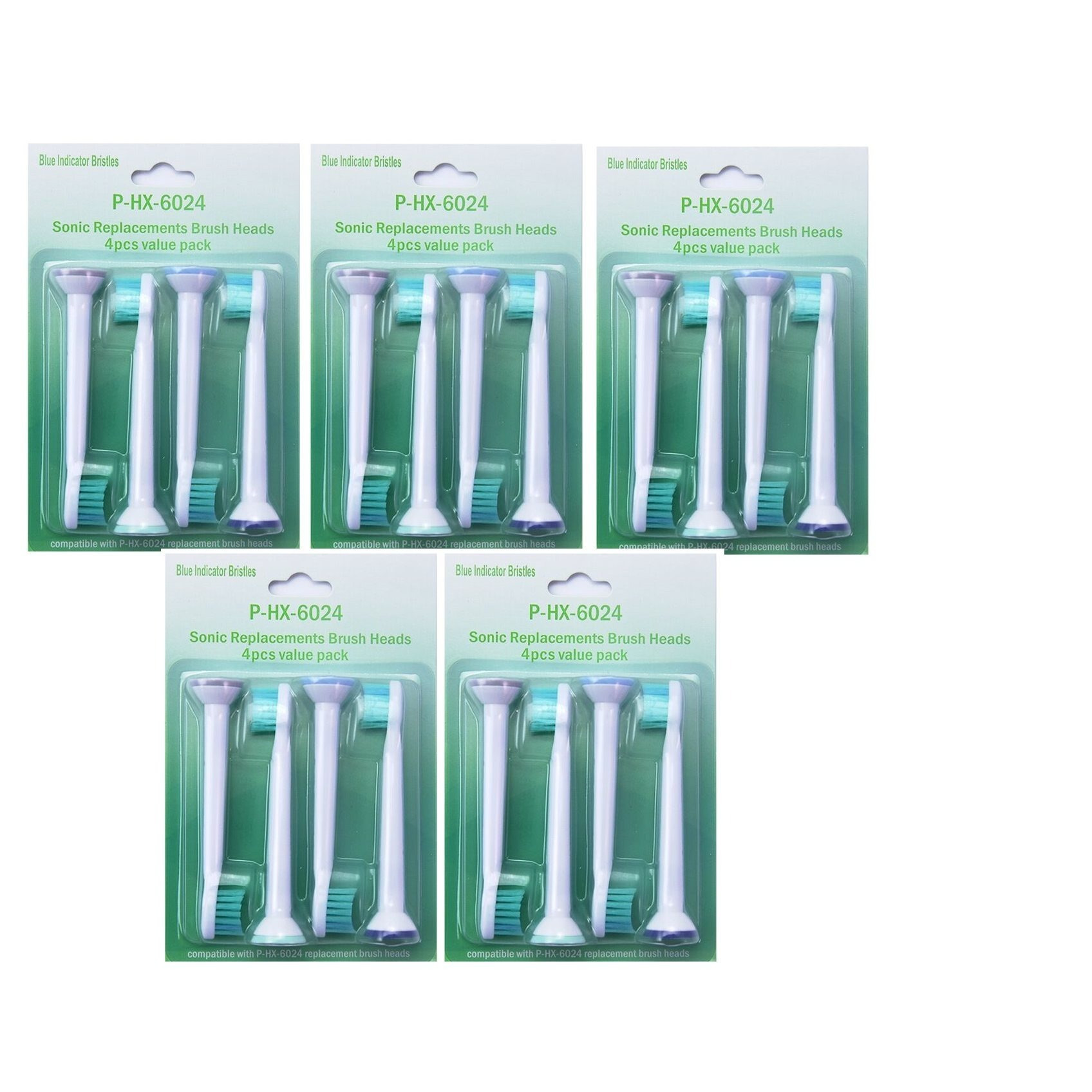 20-pack P-hx-6024 Replacement Heads For Sonicare, Compatible With Electric Toothbrushes - Soft Bristles, Long-lasting