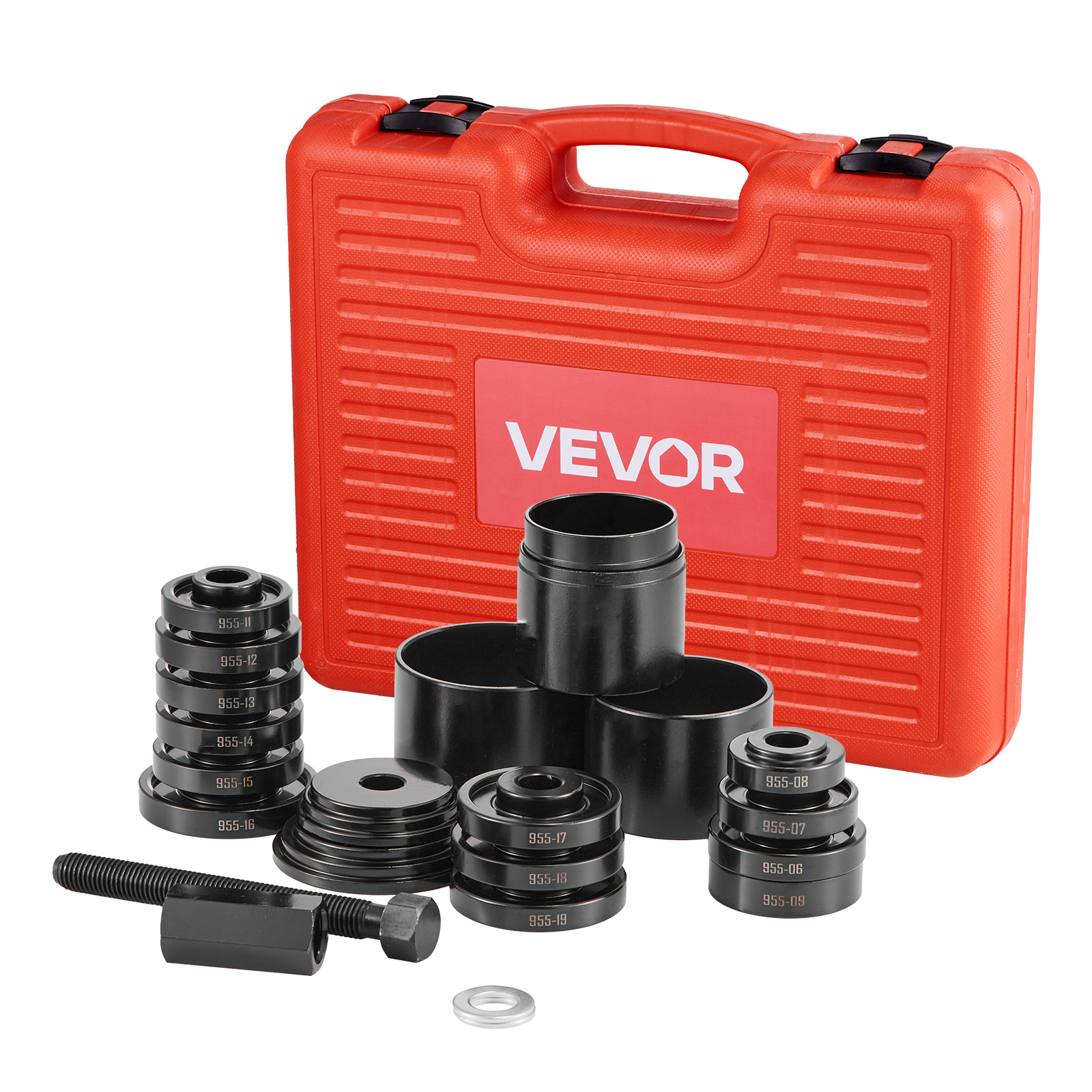 Image of Vevor Wheel Bearing Press Kit, 23pcs Fwd Bearing Puller Tools, For Front Wheel Drive Bearing Removal And Installation, Wheel Bearing Tool With Sliding Screw, Bushings, Sleeve Plates, Storage Case