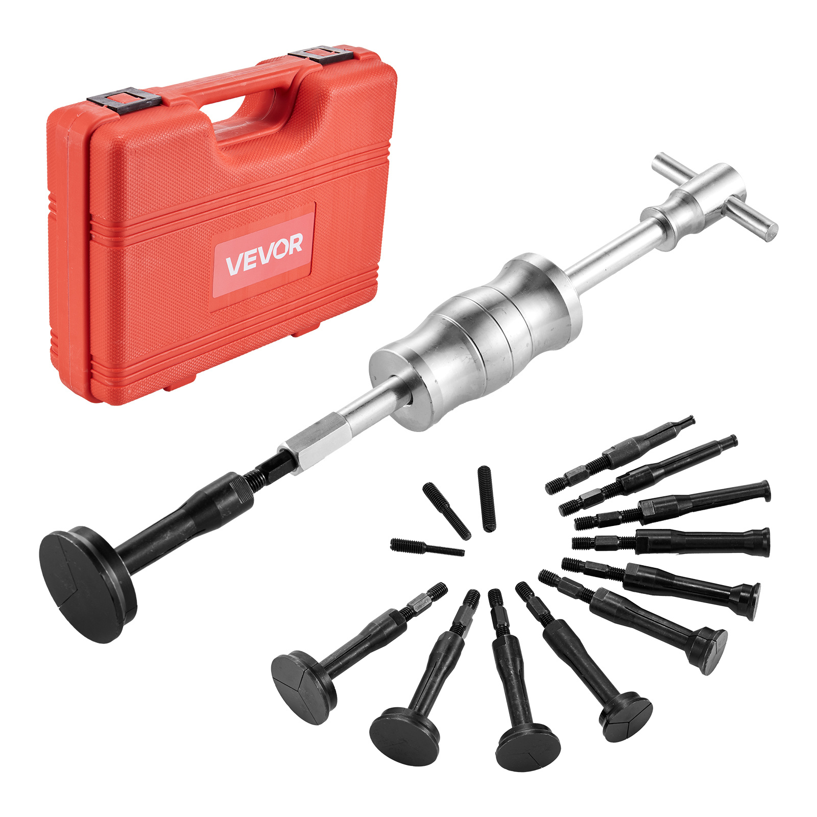 Image of Vevor Bearing Puller Set, 16-in-1 Inner Bearing Race And Seal Extractor Kit, 16 Pcs Slide Hammer Insert Inner Internal Bearing Removal Tool Set With 10 Split Collets And Counterstay