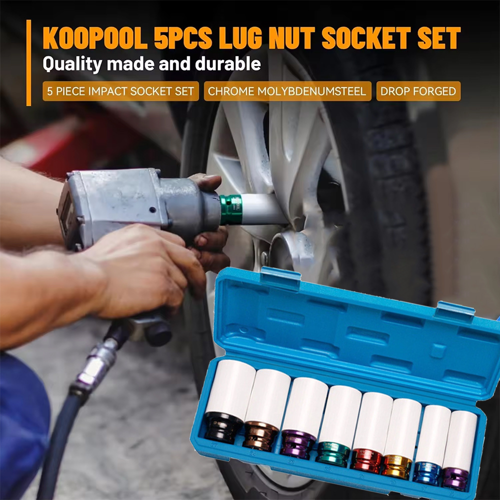 8-piece 1/2-inch Drive Lug Nut Impact Socket Set