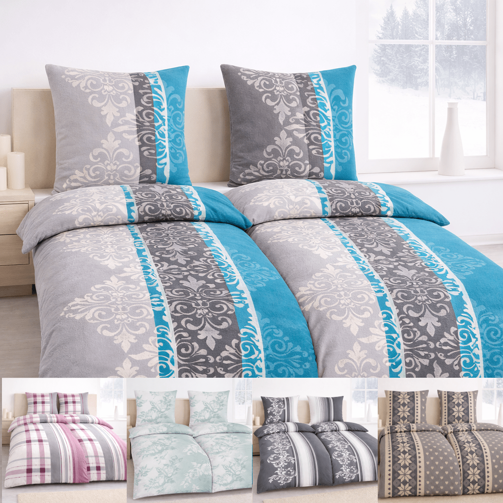 2x Bedding 135x200 X 2x Pillowcase 80x80, Extra Fluffy Soft Warm Bed Cover, Fluffy Winter Duvet, Cozy Bedding