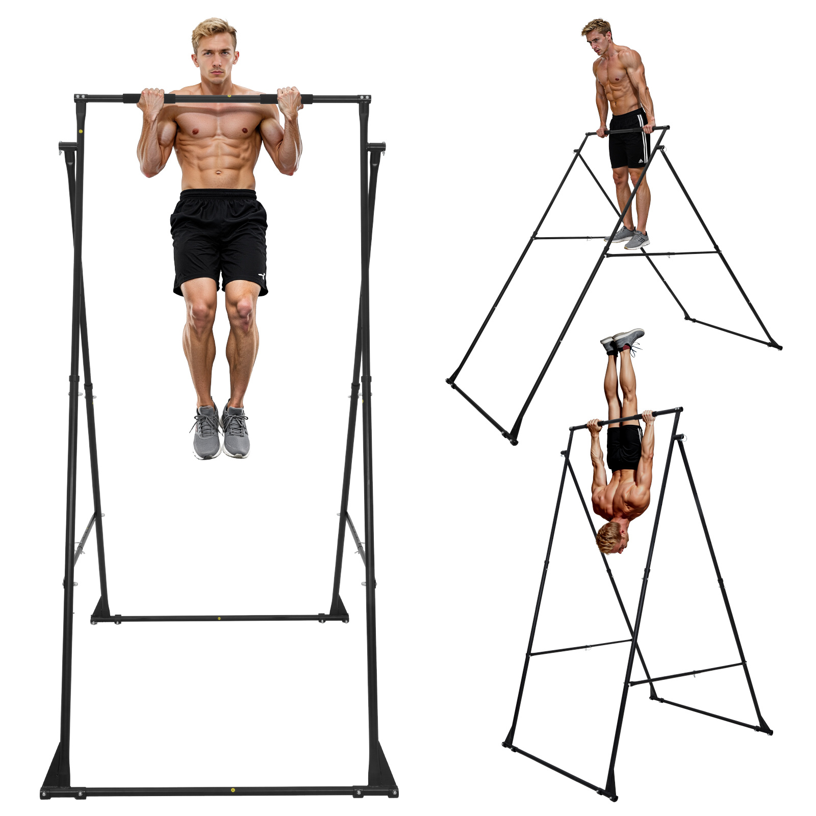 Vevor Yoga Stand Frame, Max 200 Kg Load Swing Stand, Triangular Structure Yoga Aerial Rig, Aerial Stands With Eva Foam, 4-level Horizontal & 6-level Vertical Adjustment, Multi-functional
