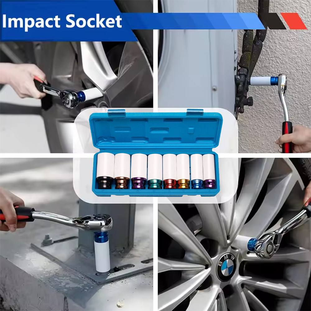 8-piece 1/2-inch Drive Lug Nut Impact Socket Set