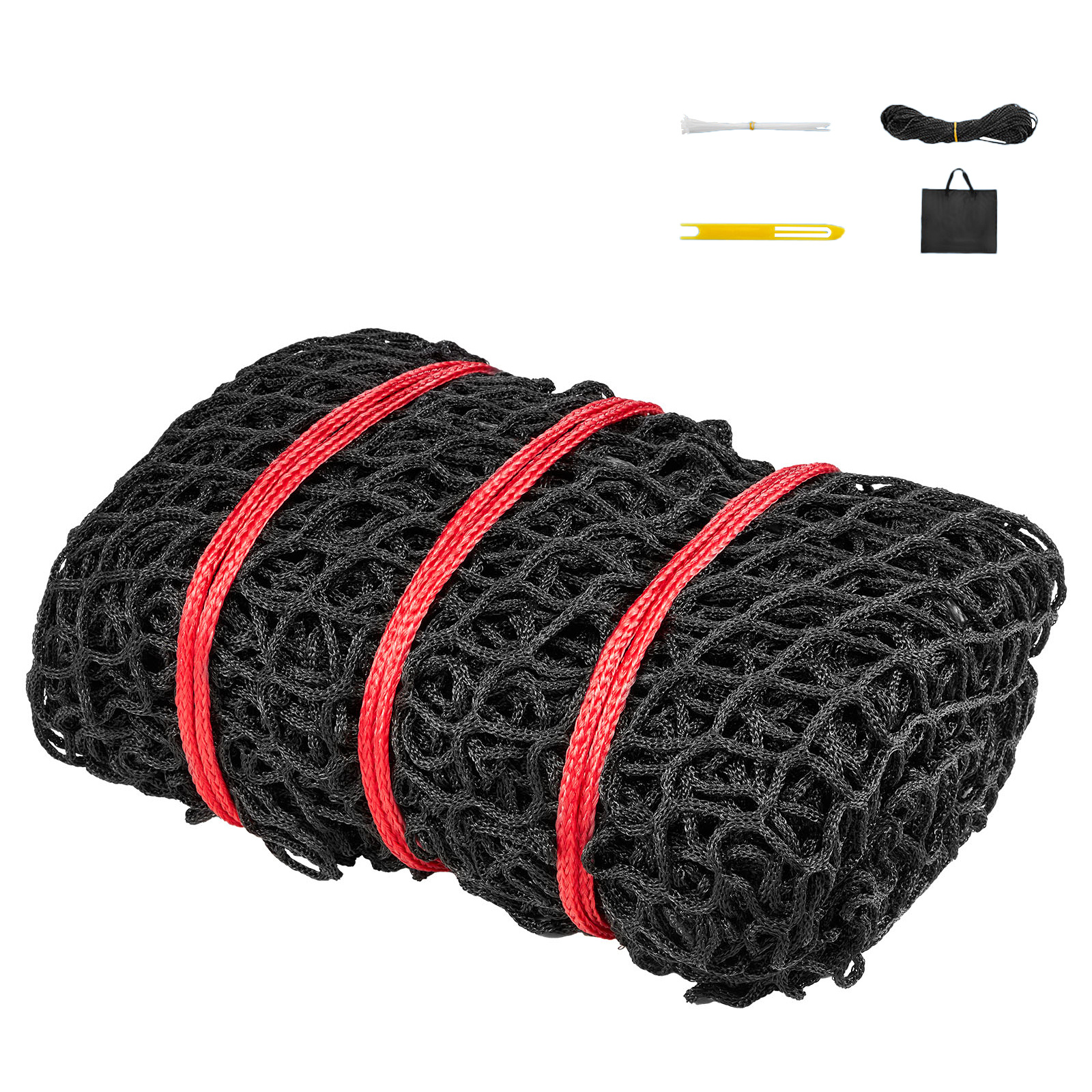 Image of Vevor Round Bale Hay Net, 1...5 M, 42 X 42 Mm Holes, Pe Material, Knotless Design, With Self-locking Zip Ties, Needle Shuttle, And Repair Twine, Slow Feeder Round Bale Net For Horses