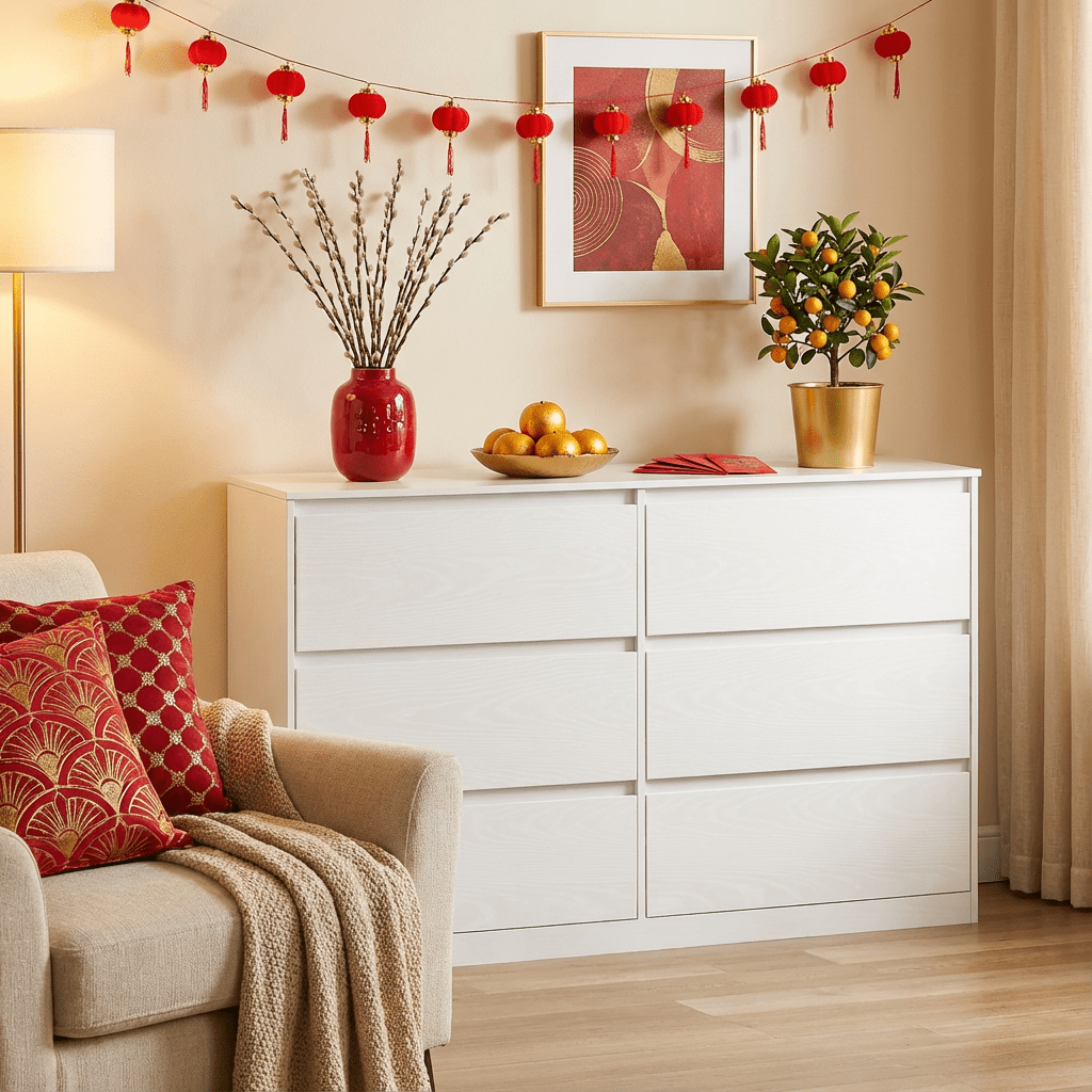 Dresser With 6 Drawers, Dresser Cabinet, Drawer Cabinet, Laundry Dresser, For Bedroom, 40 X 119.4 X 75 Cm, Modern Kailyn Collection