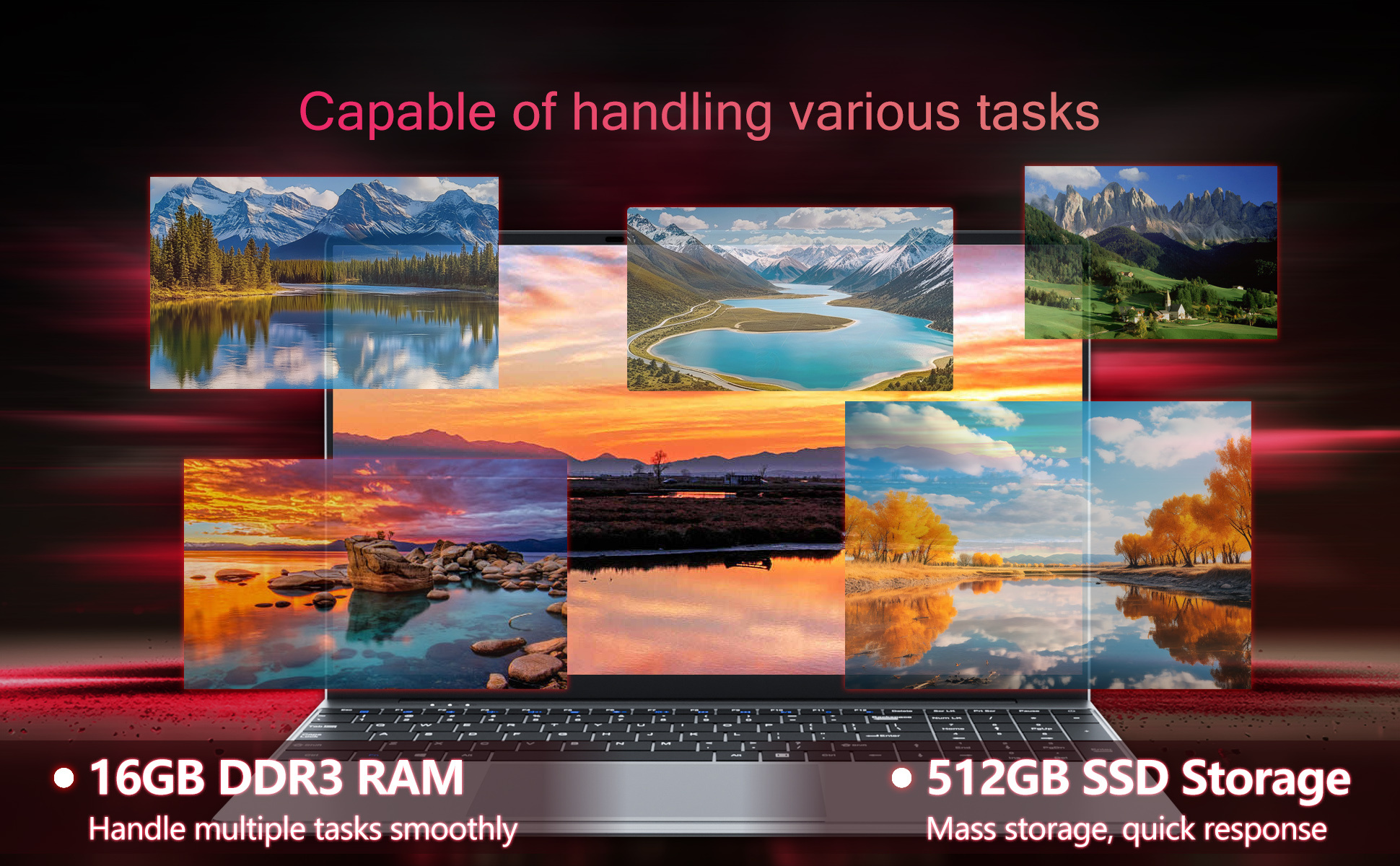 15.6 Inch Laptop Computer FHD Scherm, Intel Core I5 Laptop, 16Gb RAM, 512GB SSD, QWERTY Toetsenbord, Zakelijke Laptop