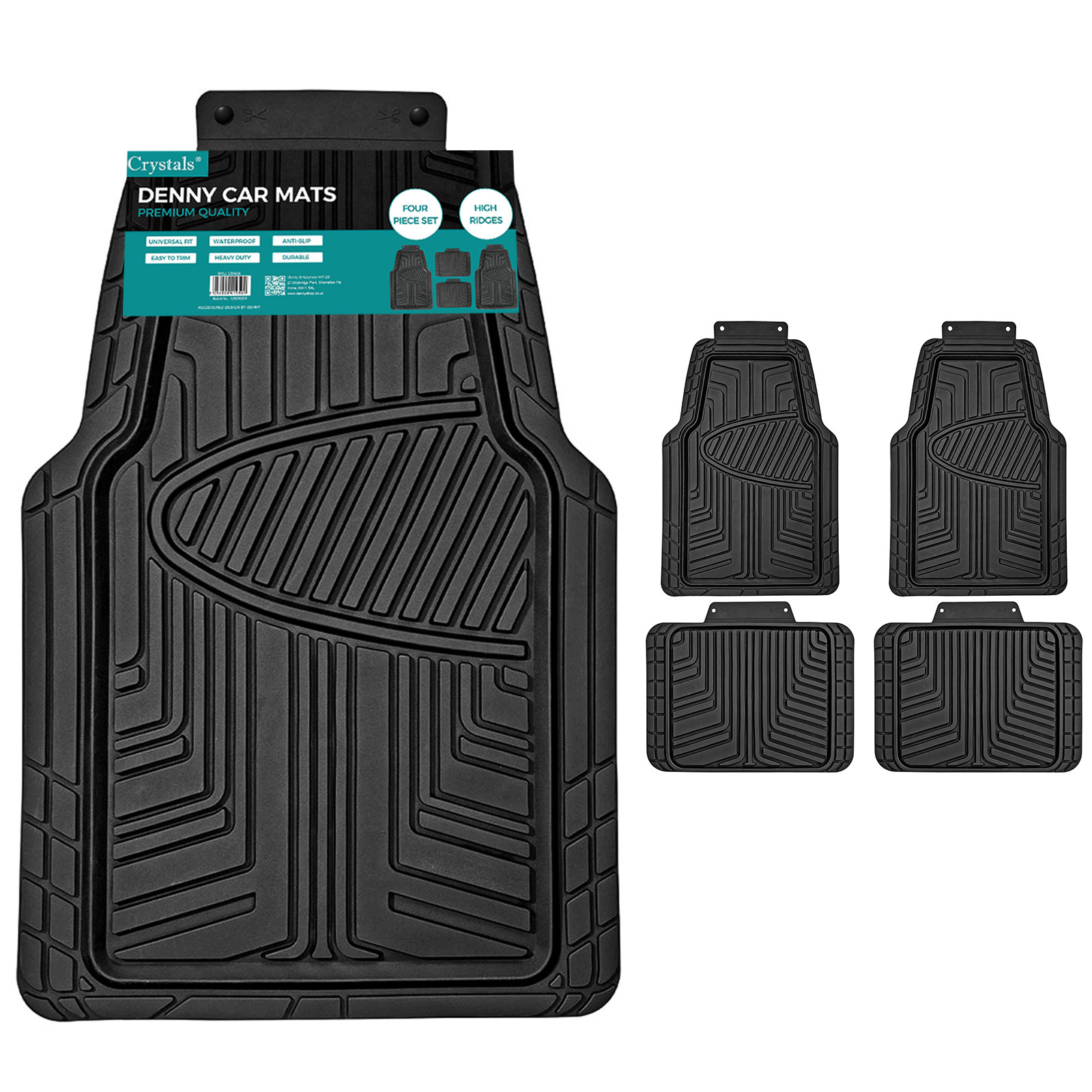 TEMU Heavy Duty Rubber Car Mats 4 Piece Set | Universal Non Slip Floor Mats | All Weather Mats For Cars, , Suvs & Trucks