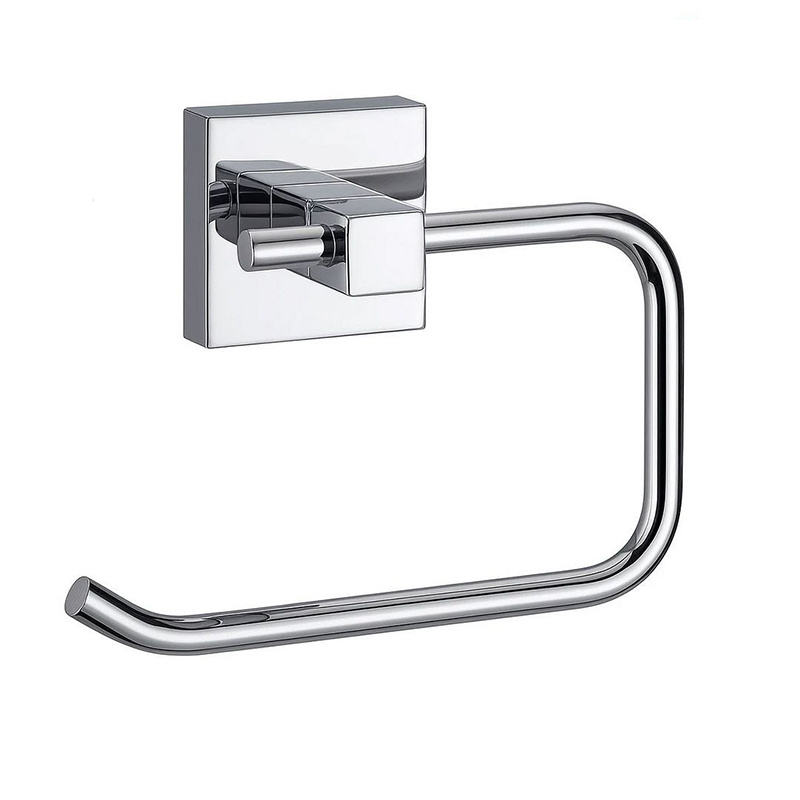 TEMU No-drill Toilet Roll Paper Holder - Self-adhesive Wall-mounted Toilet Paper Holder With Brushed Finish, Heavy-duty Metal Construction, , Modern