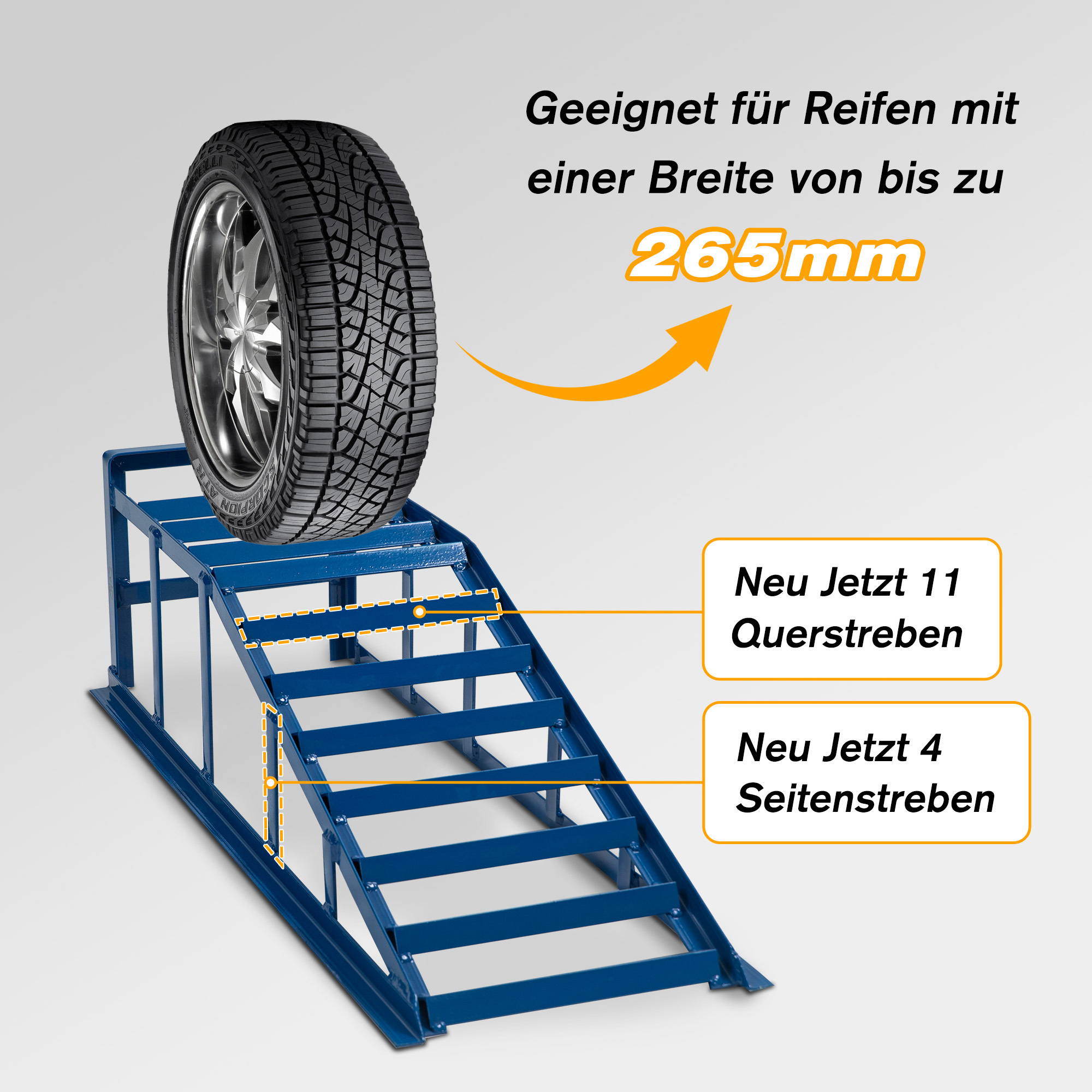 E-shop 2 Stück Hochleistungs Auffahrrampe,Blau Auto Rampe Geeignet für SUV/LKW – 2000 kg Tragfähigkeit, für Autowartung Ölwechsel,